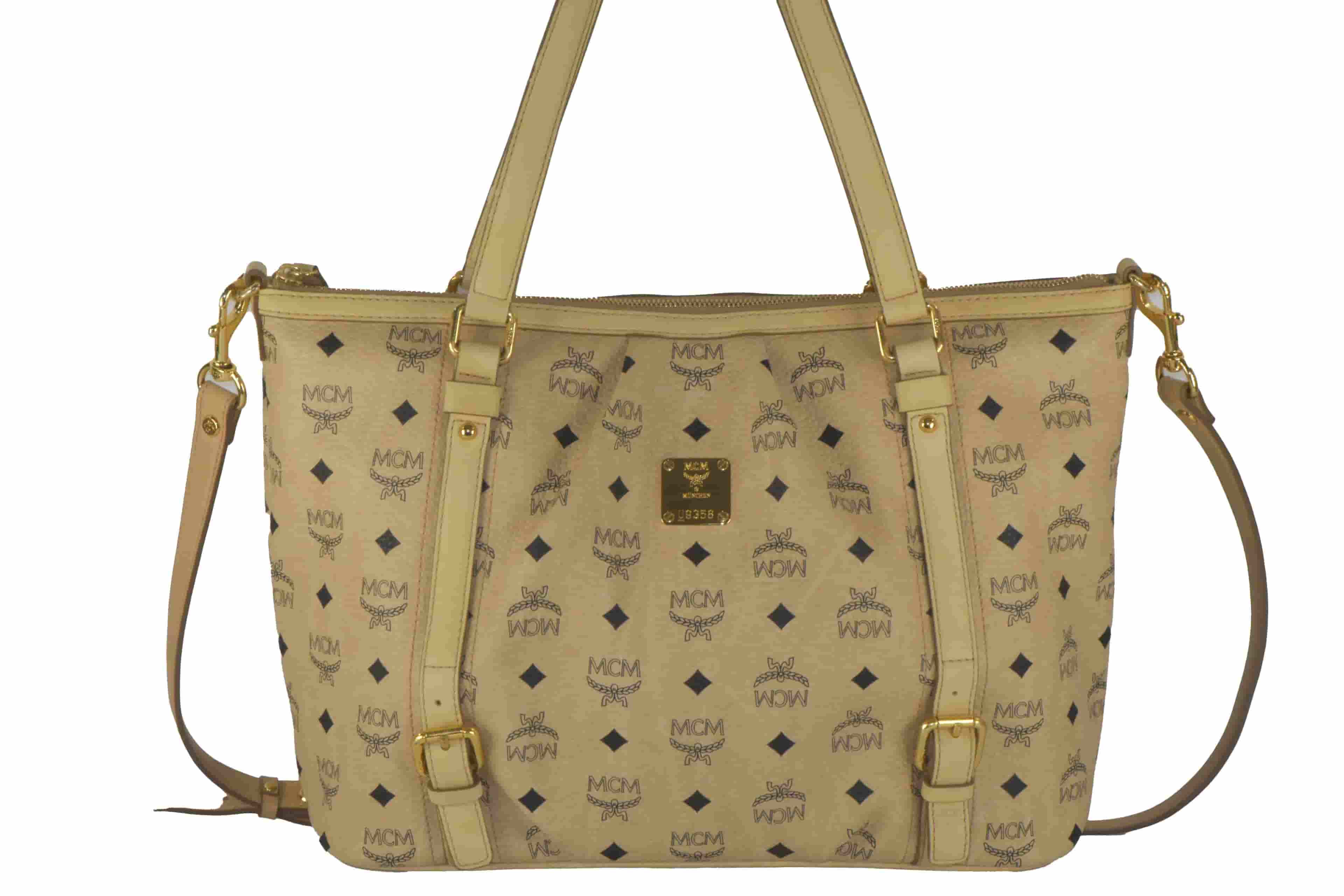 ✅MCM SCHULTERTASCHE HANDTASCHE LEDERTASCHE CROSSBODY BEIGE 2402