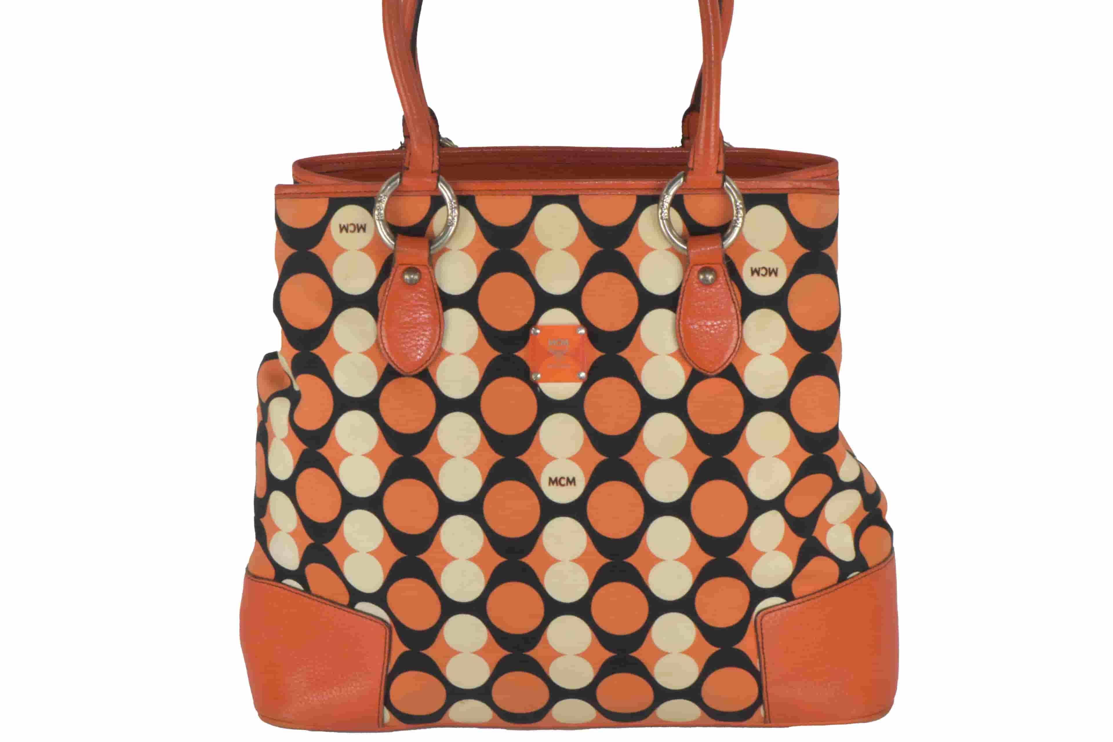 ✅MCM TASCHE SCHULTERTASCHE LEDERTASCHE SHOPPER COGNAC LEDER 2426