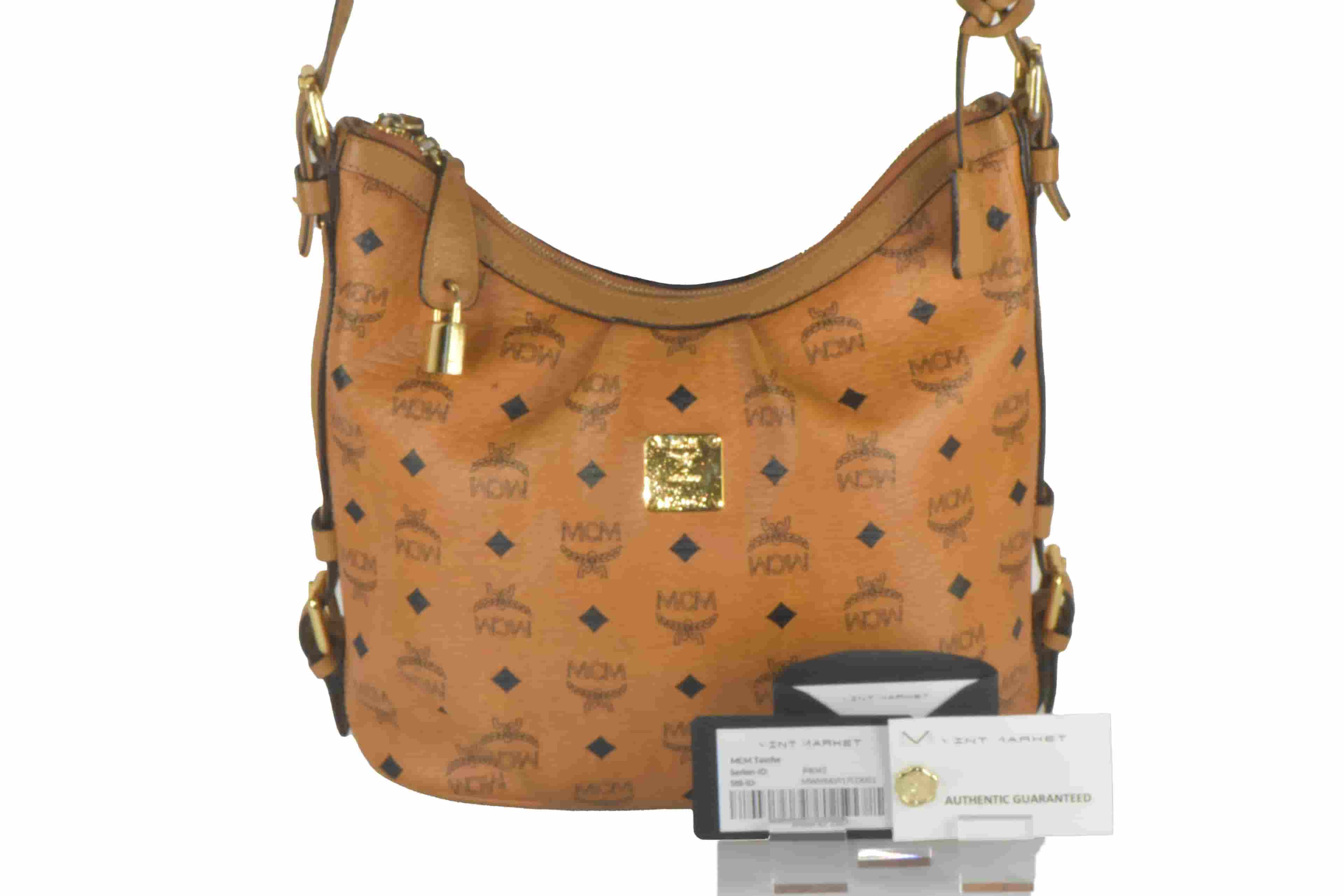 ✅MCM TASCHE SCHULTERTASCHE HANDTASCHE HOBO CROSSBODY COGNAC 2263