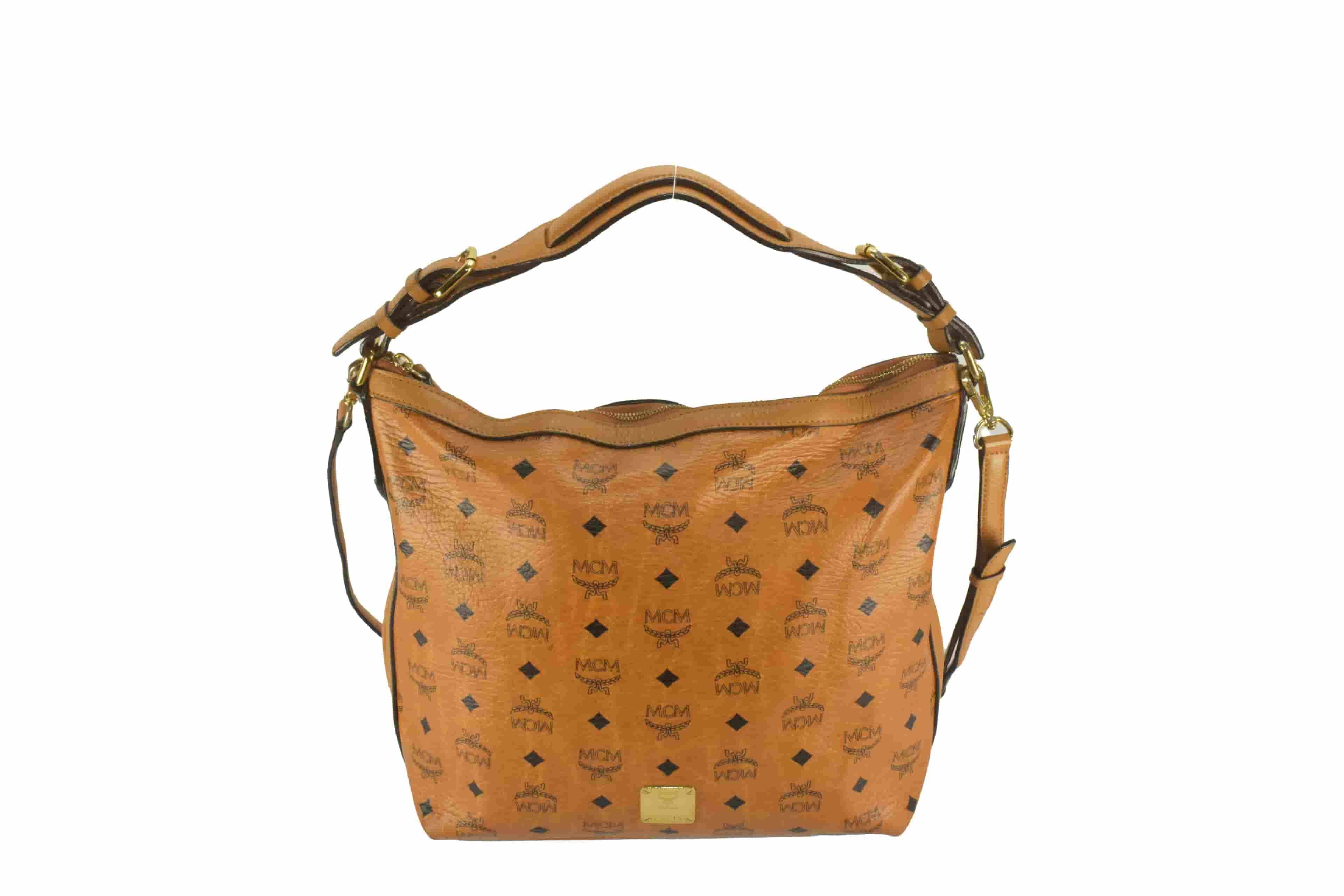 MCM SCHULTERTASCHE UMHÄNGETASCHE HANDTASCHE CROSSBODY COGNAC 2823
