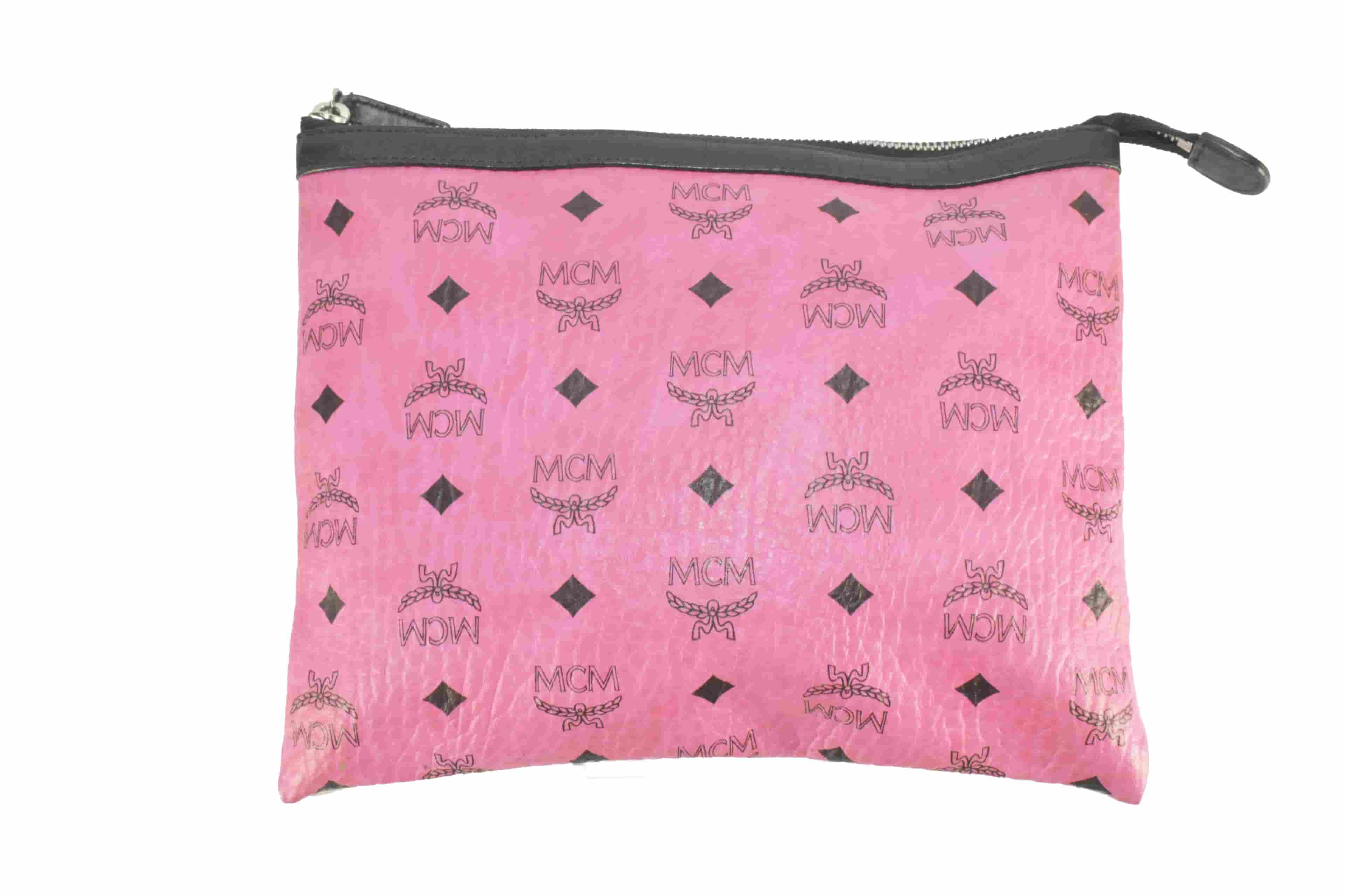 ✅MCM TASCHE HANDTASCHE KULTURBEUTEL ROSA 3044