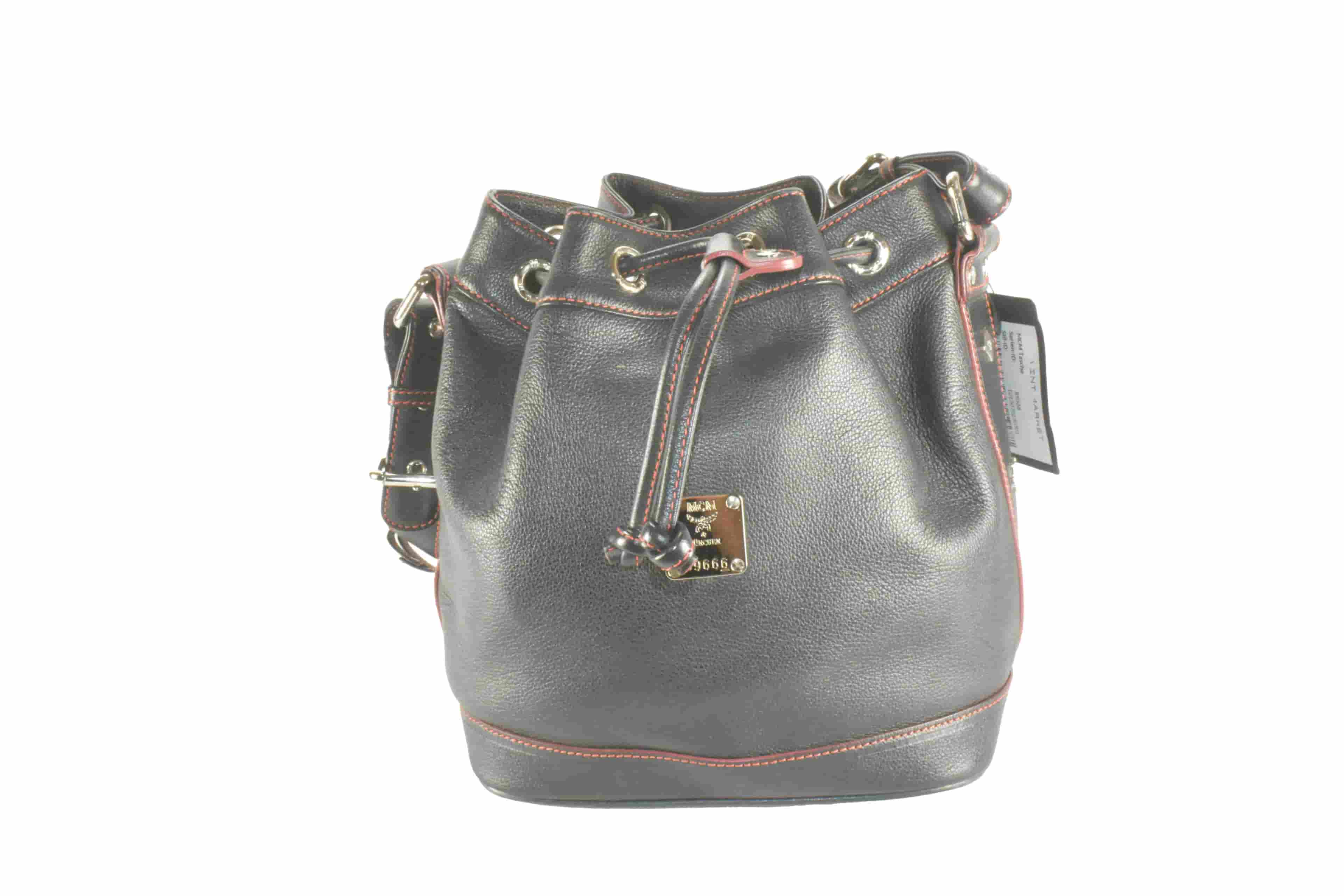 ✅MCM TASCHE BEUTELTASCHE vintmarket.de SCHWARZ LEDER 2109