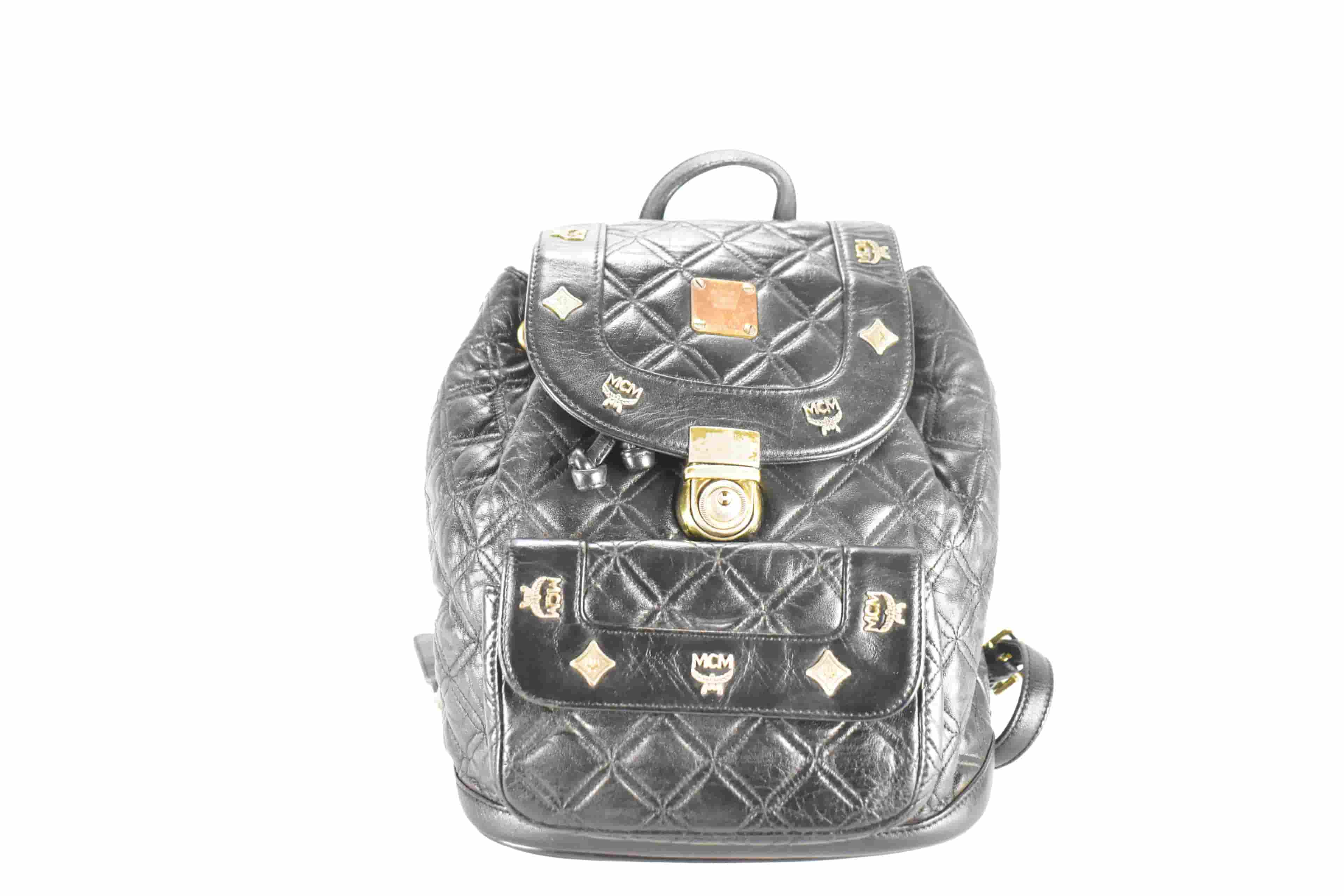 MCM RUCKSACK LEDERTASCHE vintmarket.de LEDERRUCKSACK SCHWARZ 3775