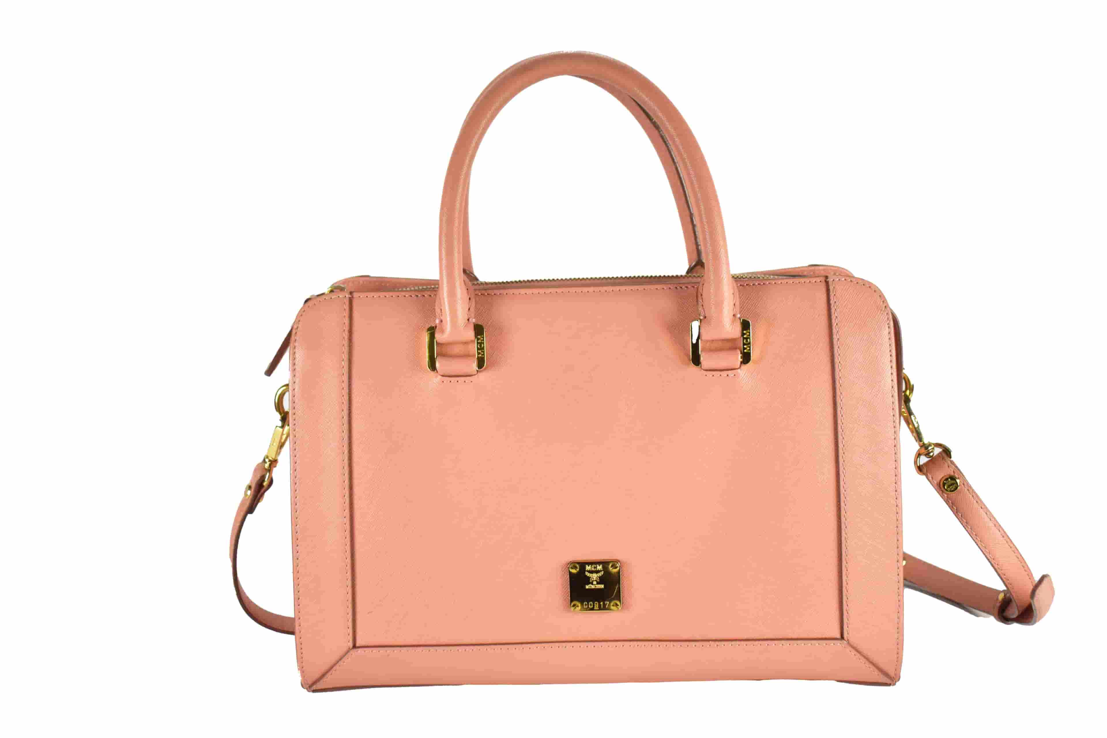 MCM SCHULTERTASCHE vintmarket-de LEDERTASCHE ROSA 3916