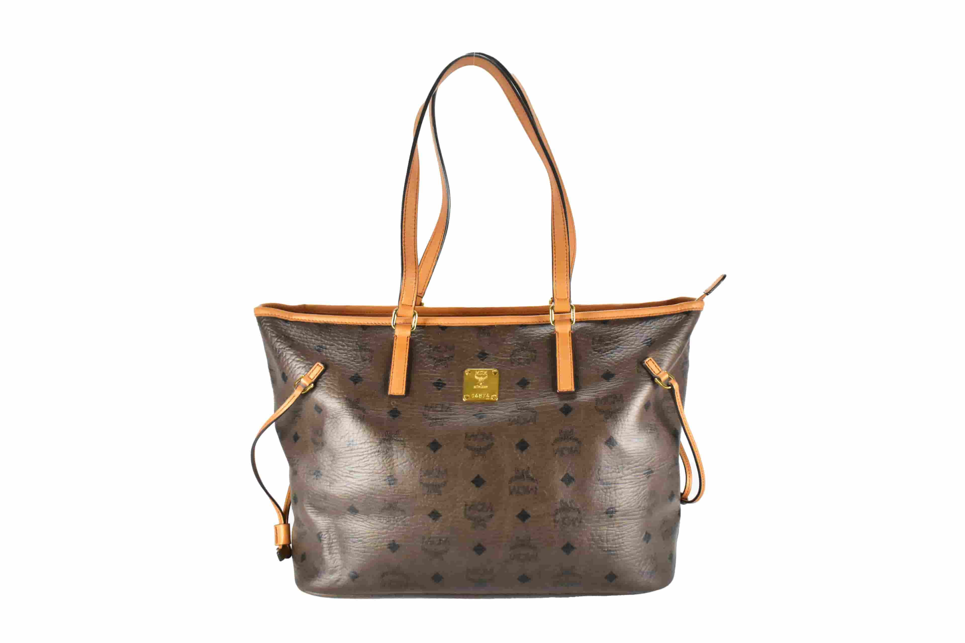 MCM SHOPPER MEDIUM vintmarket.de SCHULTERTASCHE BRAUN LEDER 3944