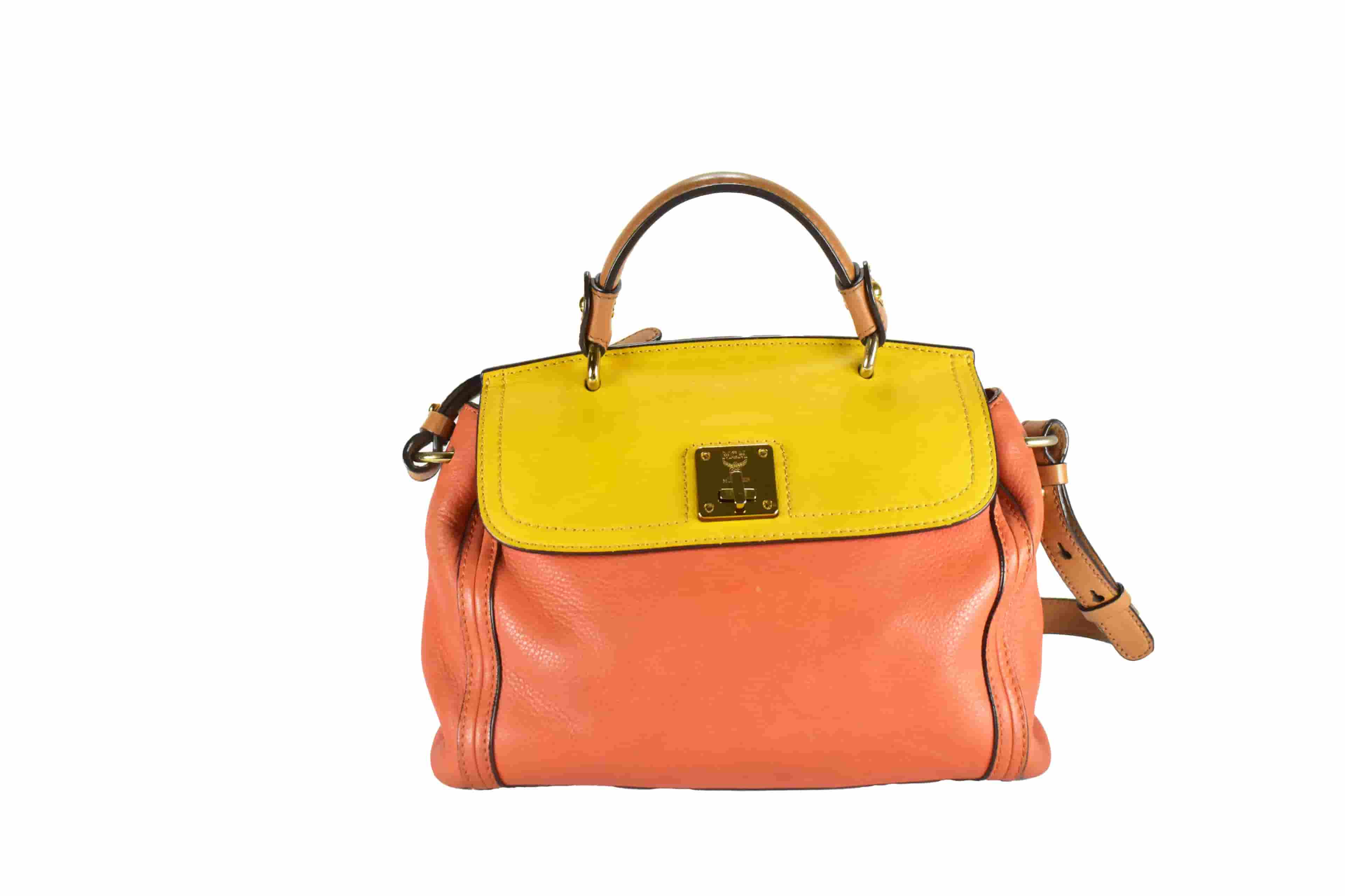 ✅MCM SCHULTERTASCHE HANDTASCHE LEDERTASCHE CROSSBODY COGNAC 3975