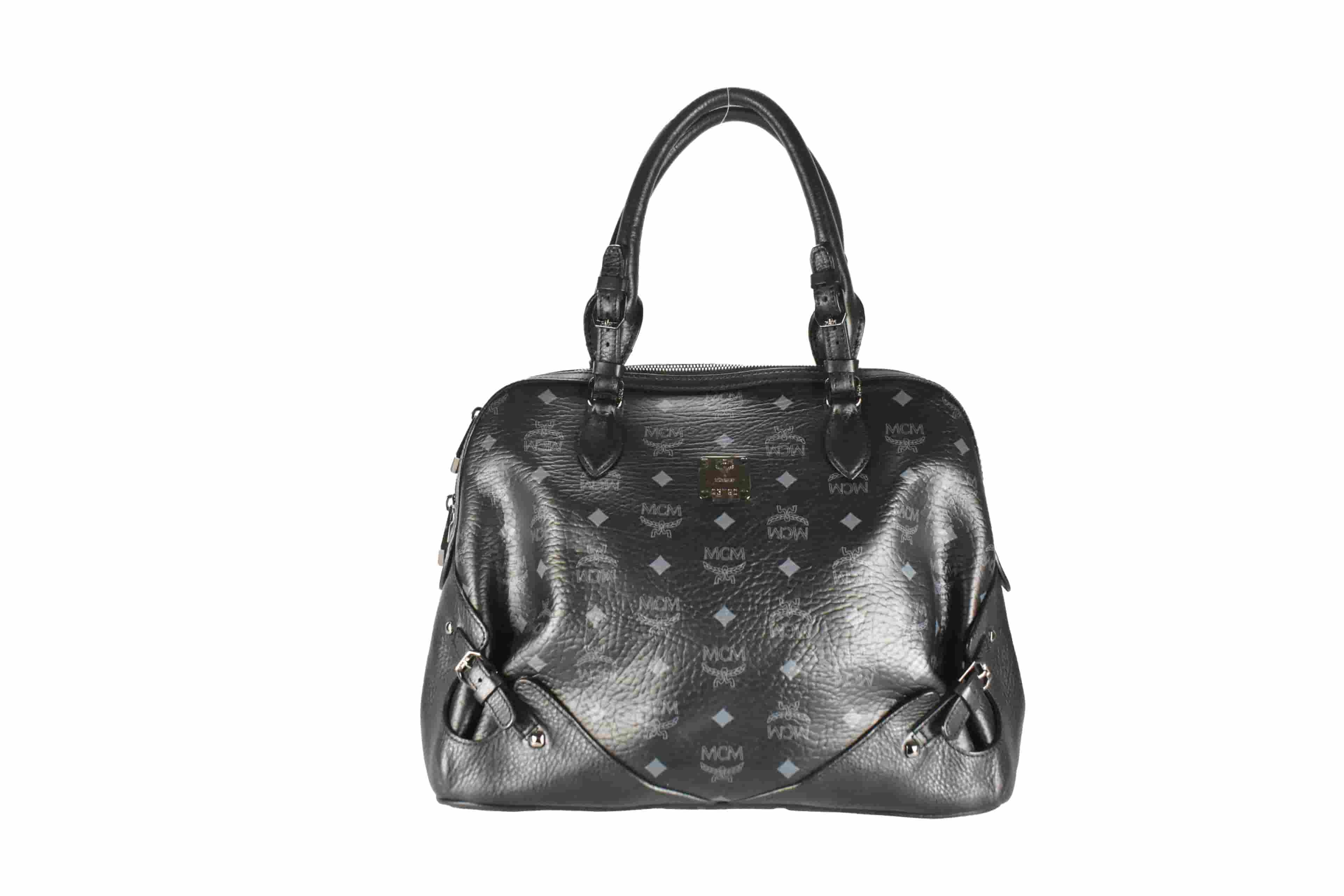 ✅MCM HANDTASCHE vintmarket.de SCHULTERTASCHE LEDER SCHWARZ 4058
