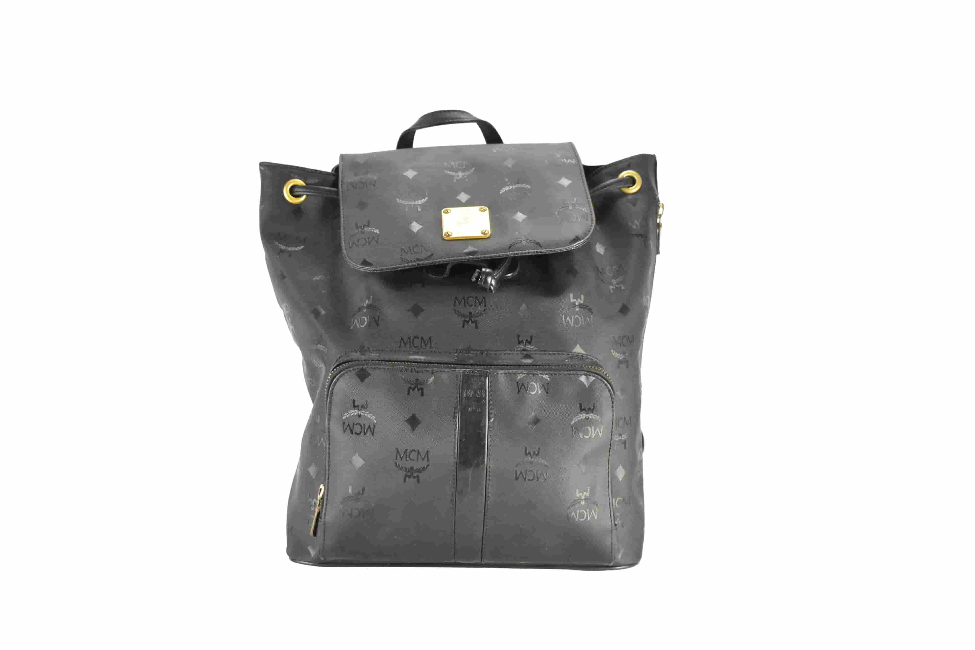 MCM RUCKSACK LEDERTASCHE vintmarket.de LEDERRUCKSACK SCHWARZ 4174