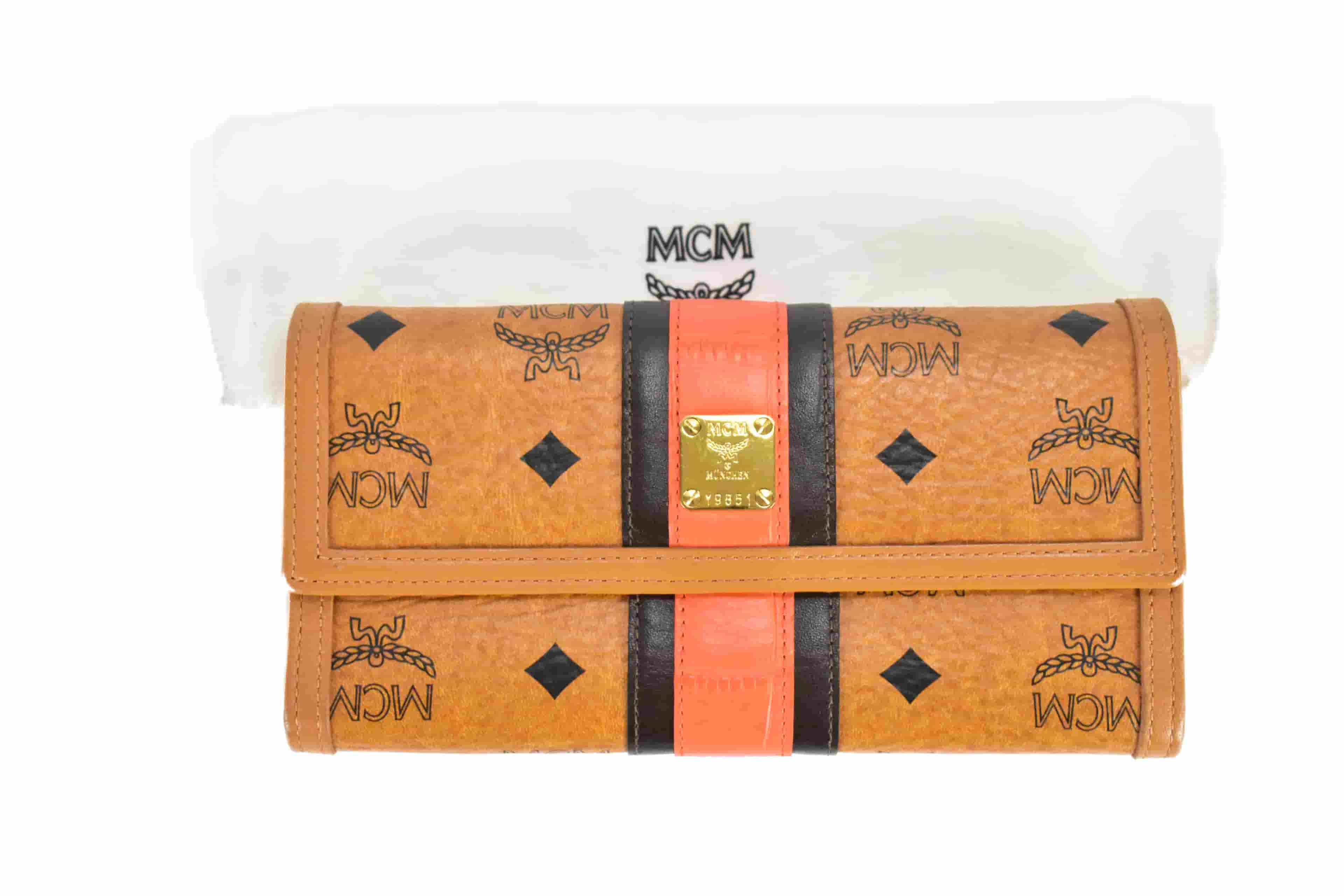 MCM vintmarket.de GELDBEUTEL PORTMONEE GELDBÖRSE COGNAC ROT 4180