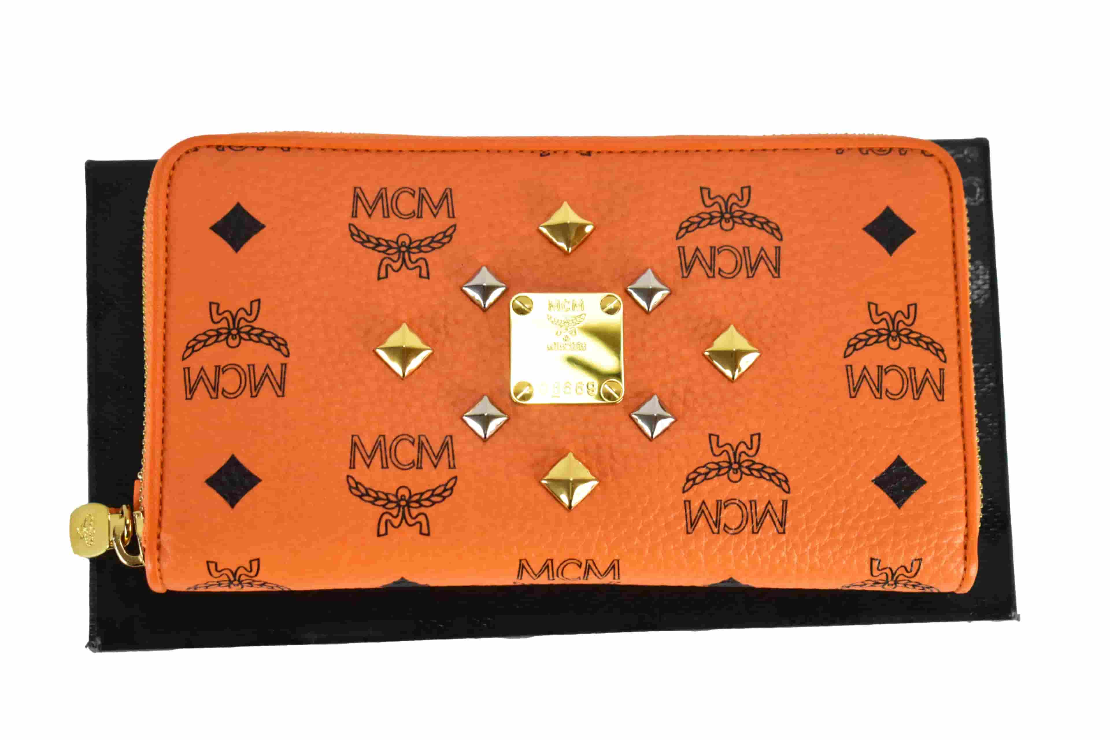 ✅MCM GELDBEUTEL vintmarket.de PORTMONEE GELDBÖRSE ORANGE 4181