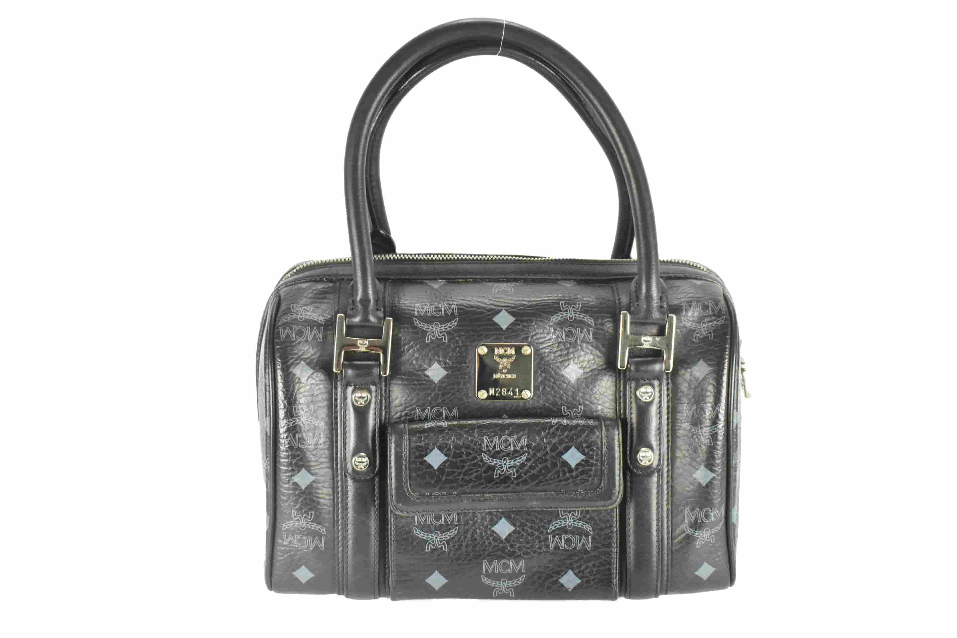 MCM HANDTASCHE vintmarket.de BOSTON LEDERTASCHE SCHWARZ 4250