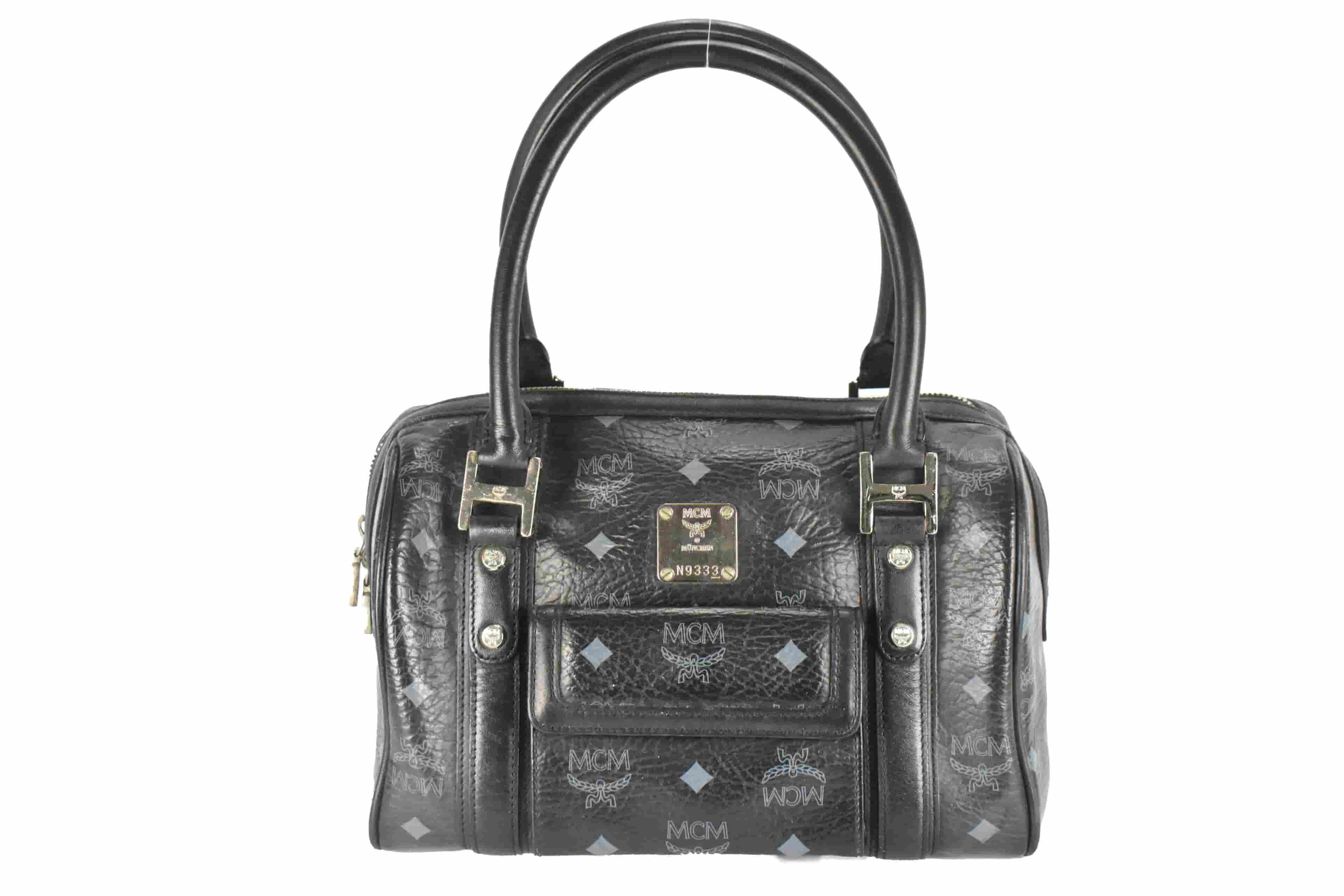 MCM HANDTASCHE vintmarket.de BOSTON LEDERTASCHE SCHWARZ 4251