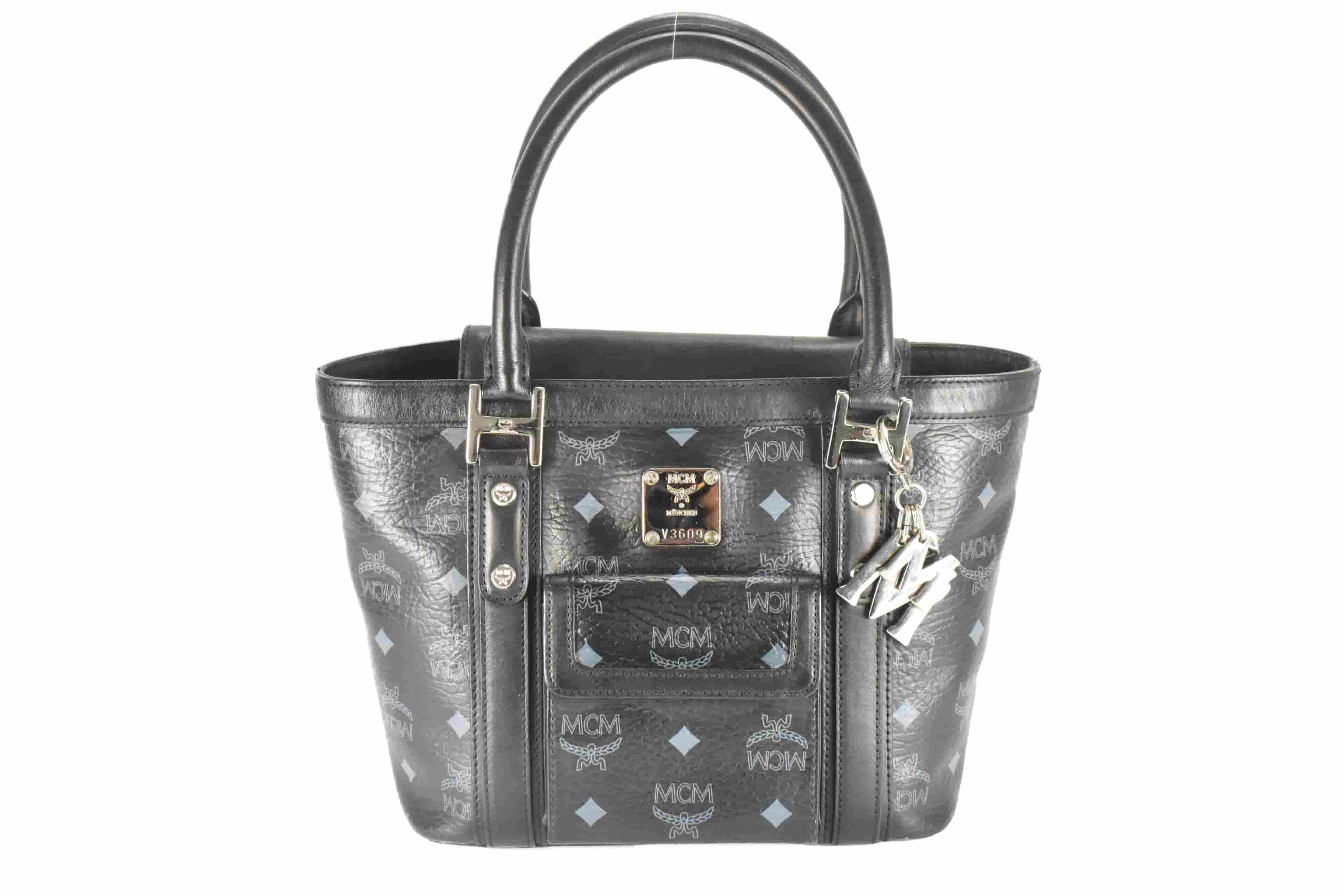 MCM TASCHE vintmarket.de HANDTASCHE LEDERTASCHE SCHWARZ 4253