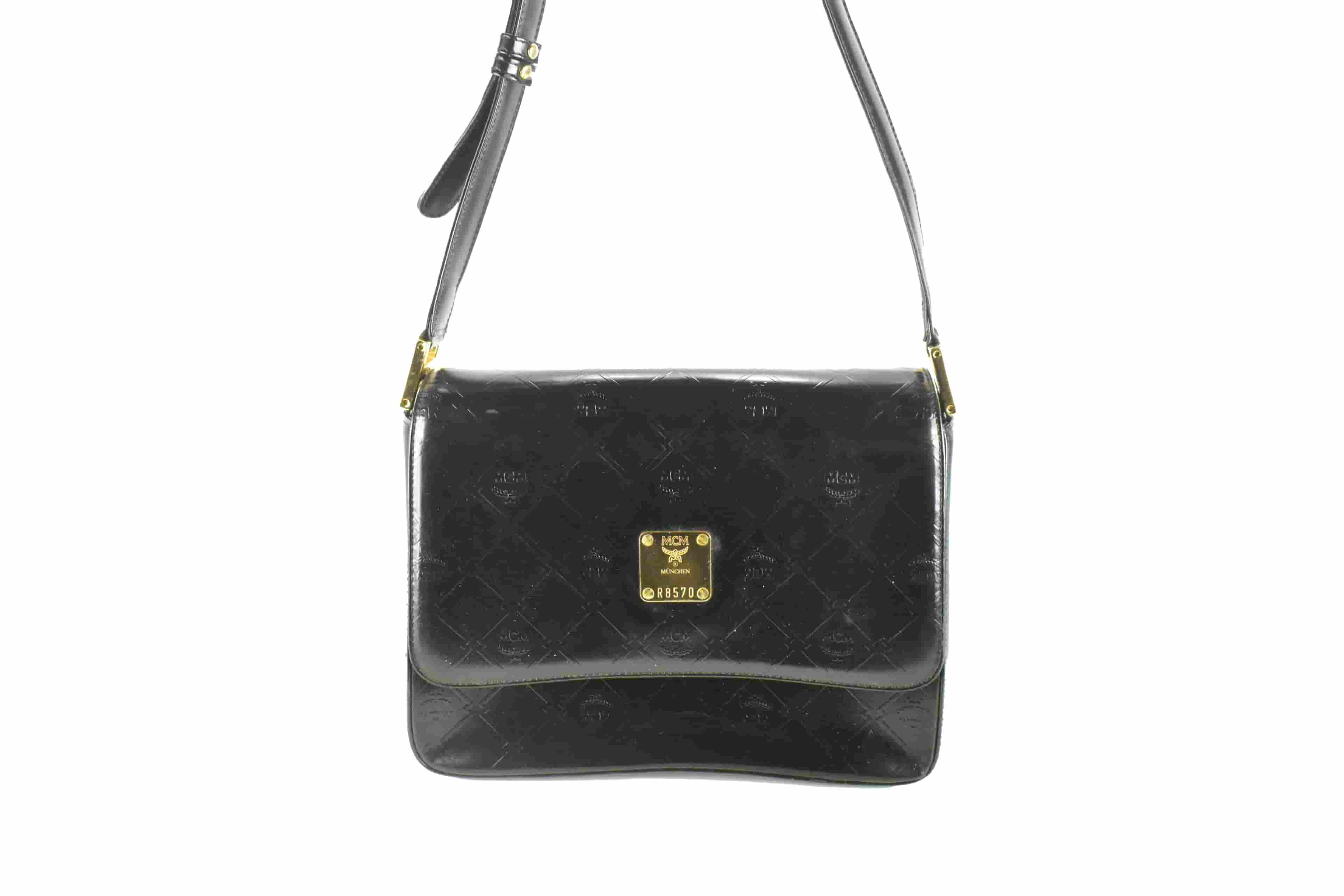MCM SCHULTERTASCHE UMHÄNGETASCHE vintmarket.de SCHWARZ 4312