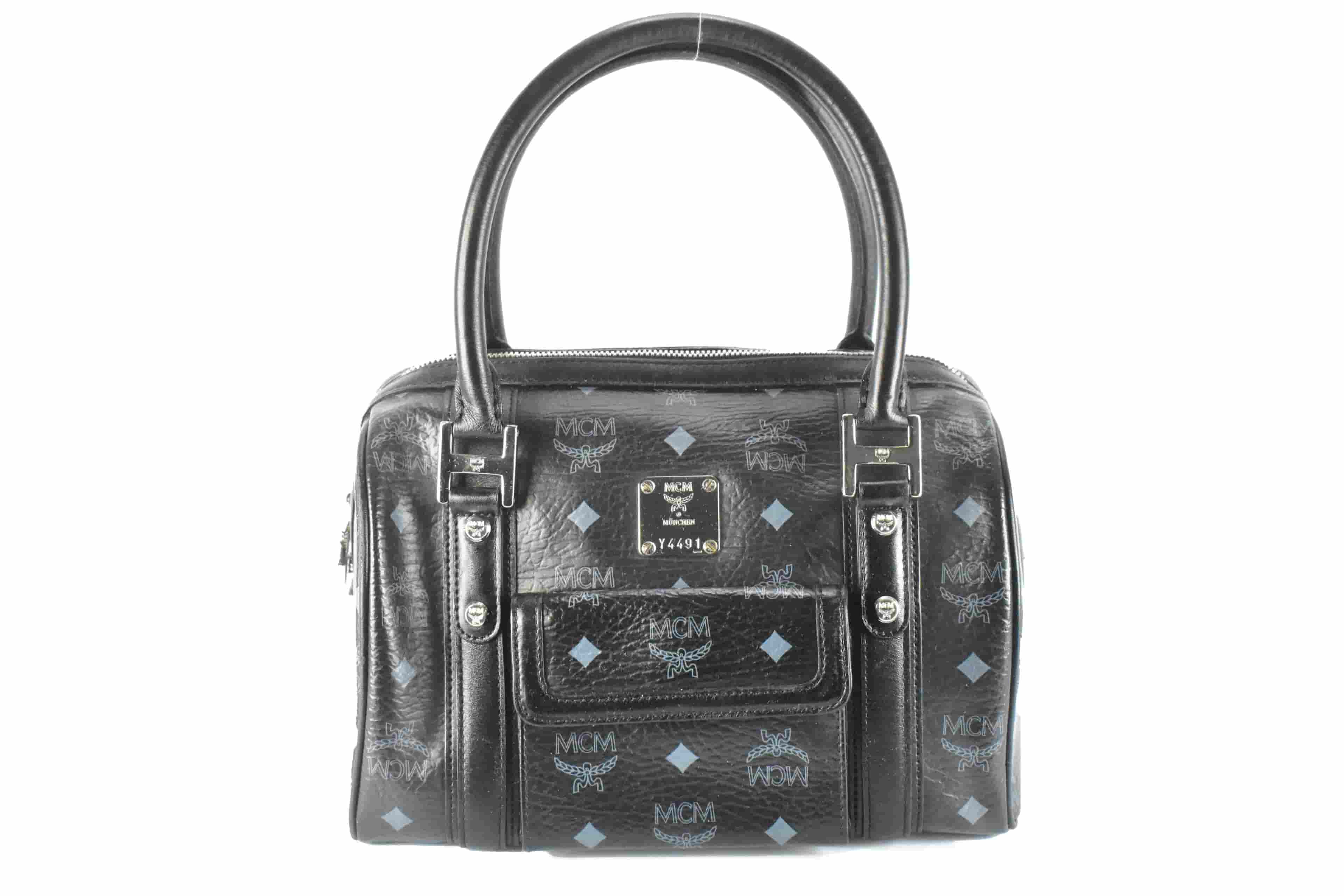 MCM HANDTASCHE vintmarket.de BOSTON LEDERTASCHE SCHWARZ 4318