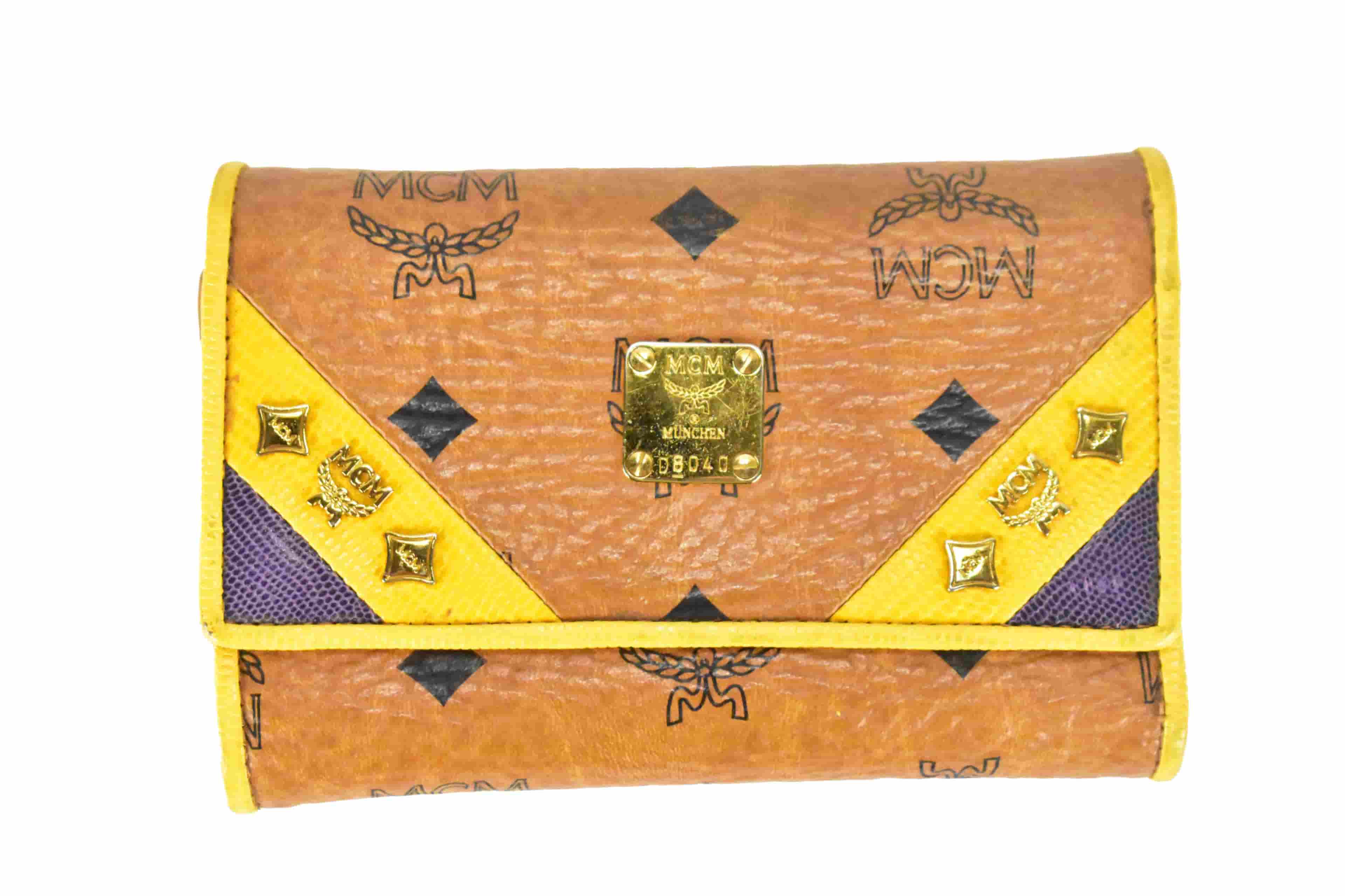 MCM vintmarket.de GELDBEUTEL PORTMONEE GELDBÖRSE COGNAC GELB 4373