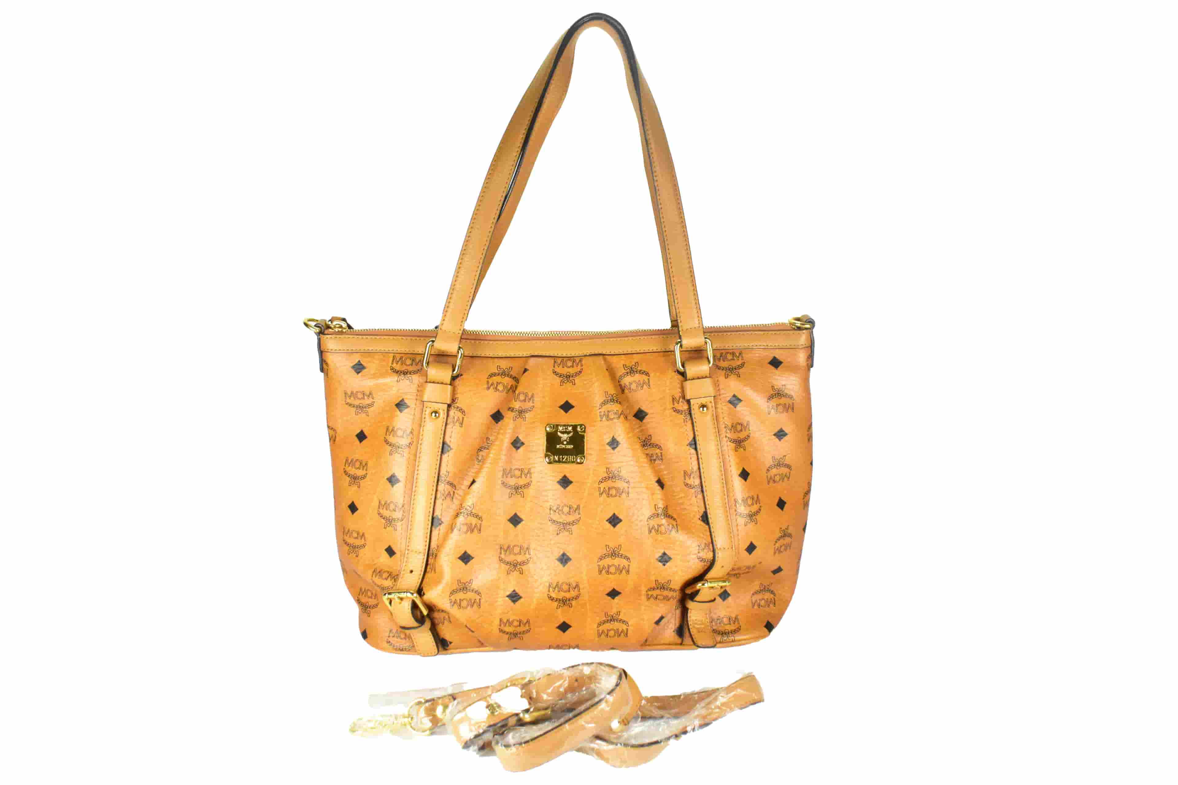 ✅MCM SCHULTERTASCHE MEDIUM vintmarket.de CROSSBODY COGNAC 4376