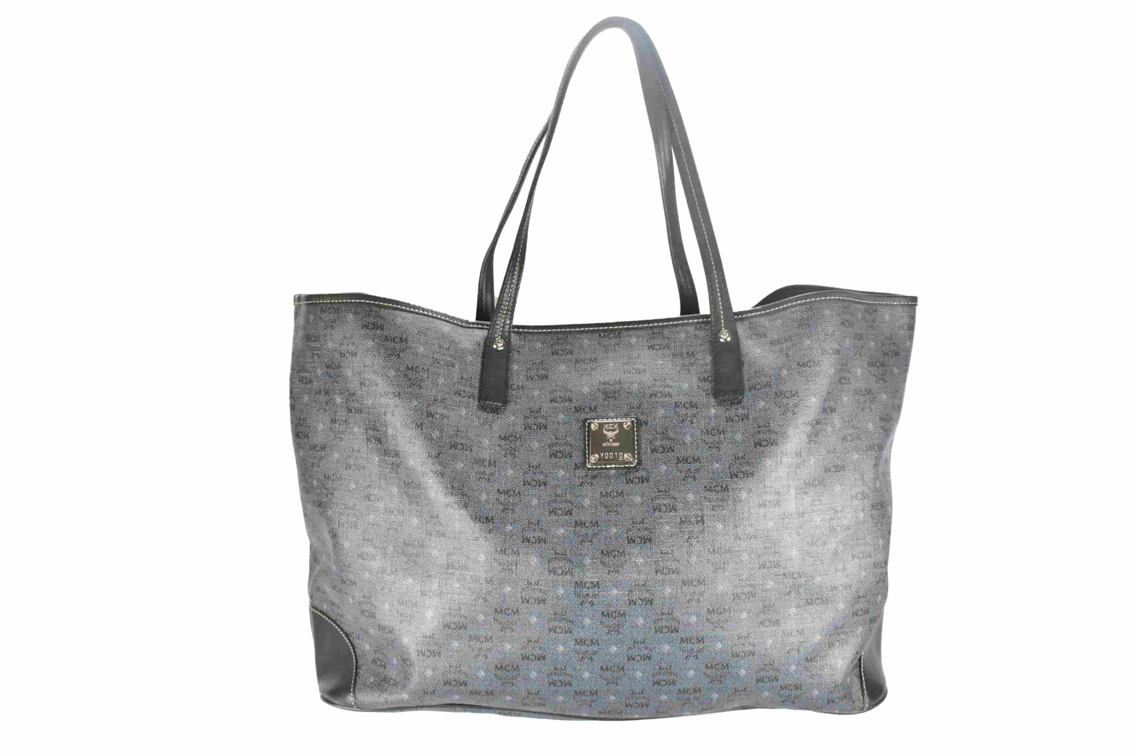 MCM SCHULTERTASCHE vintmarket.de SHOPPER XXL ANTHRAZIT 4383