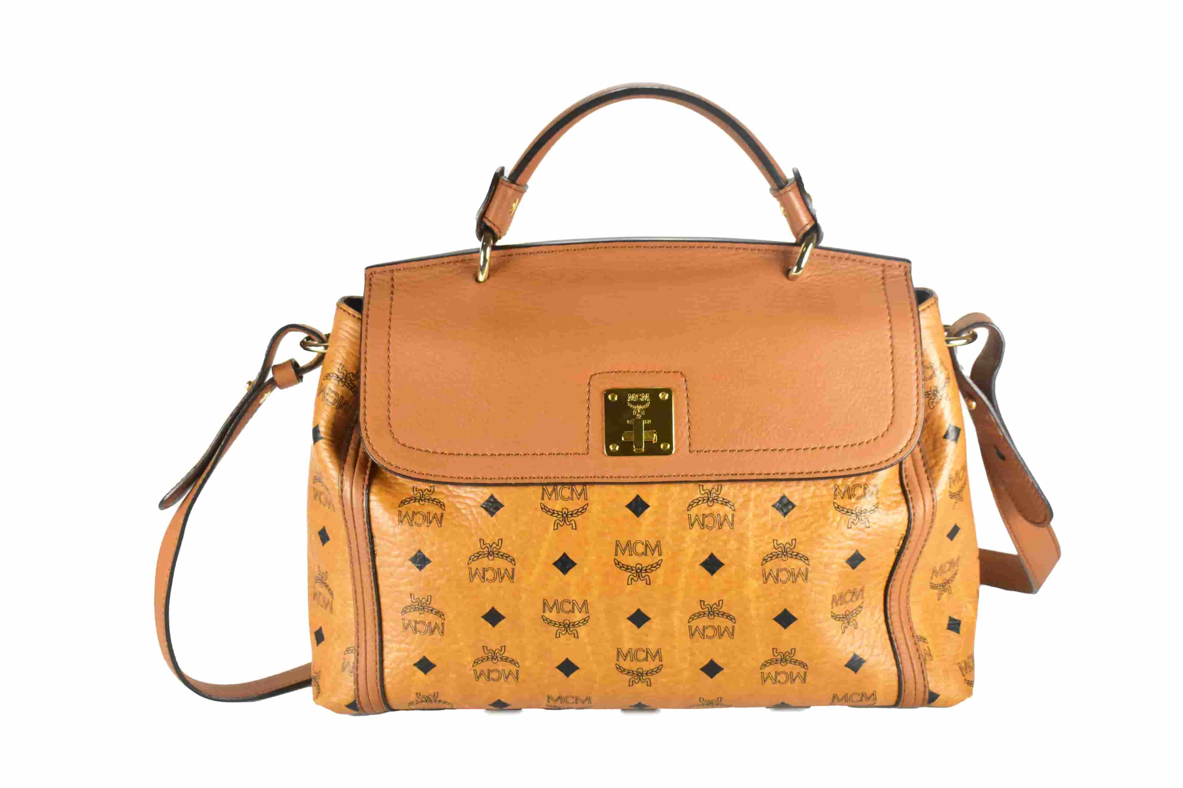 MCM SCHULTERTASCHE vintmarket.de CROSSBODY TASCHE COGNAC ROT 4389