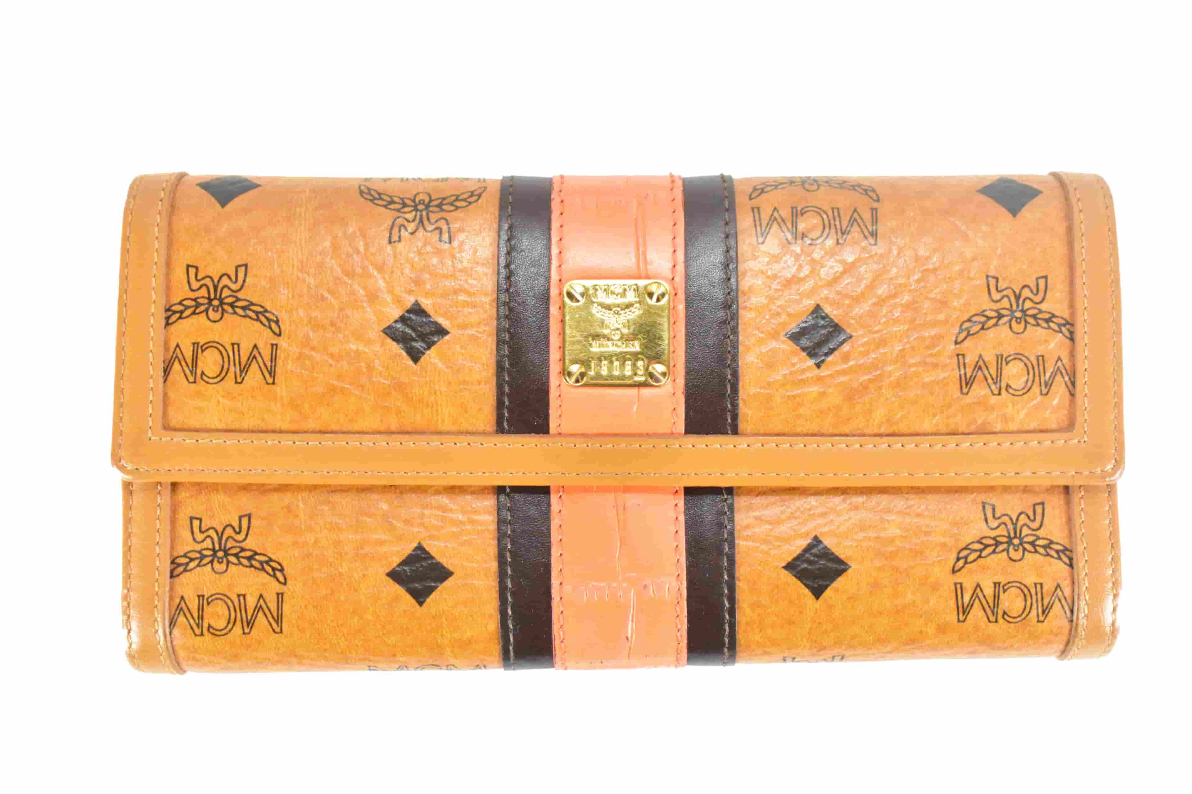 MCM vintmarket.de GELDBEUTEL PORTMONEE GELDBÖRSE COGNAC ROT 4438