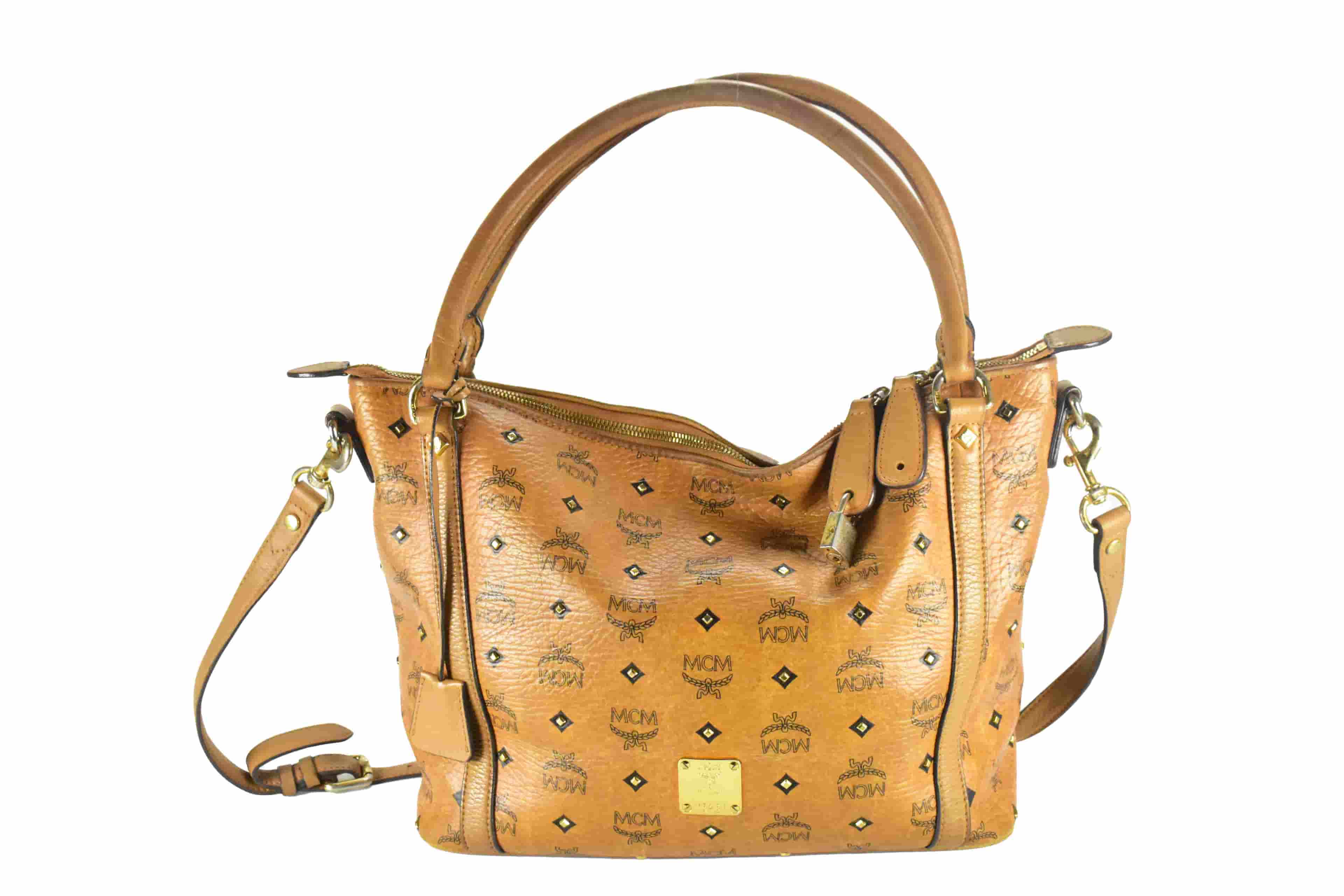 MCM SCHULTERTASCHE vintmarket.de HANDTASCHE CROSSBODY COGNAC 4411