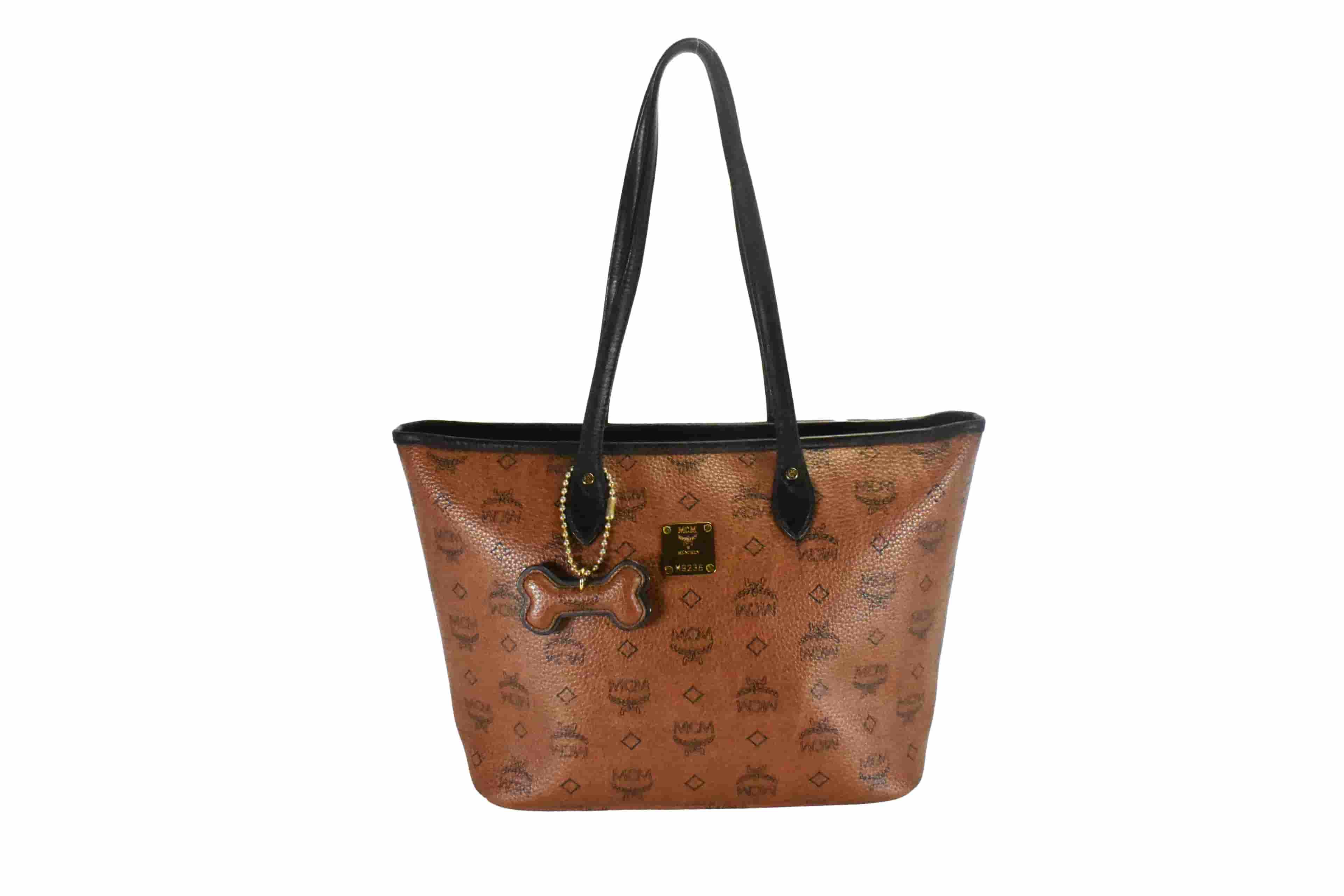 ✅MCM TASCHE SCHULTERTASCHE vintmarket.de SHOPPER BRAUN 4519