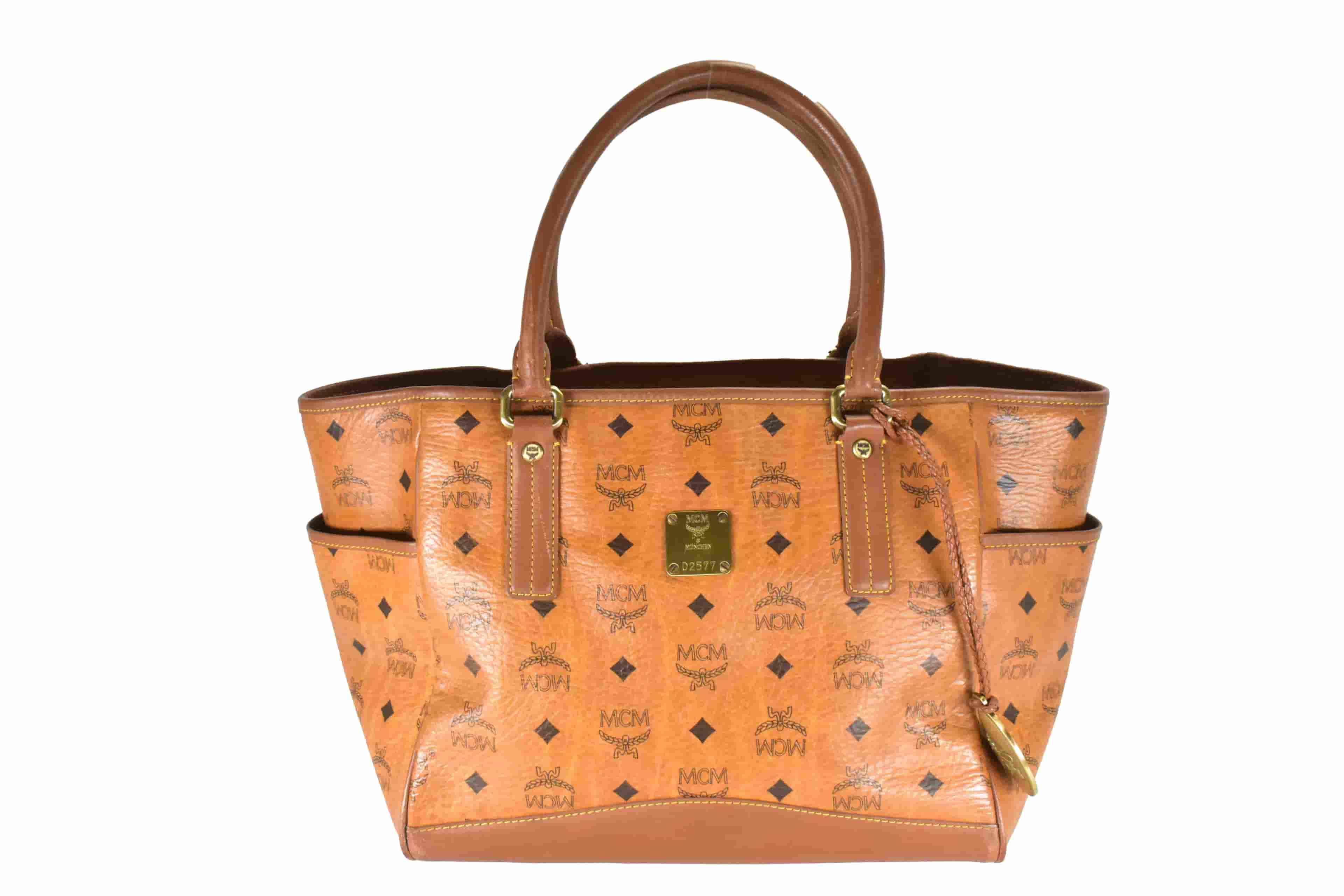 ✅MCM TASCHE HANDTASCHE LEDER vintmarket.de COGNAC 4638