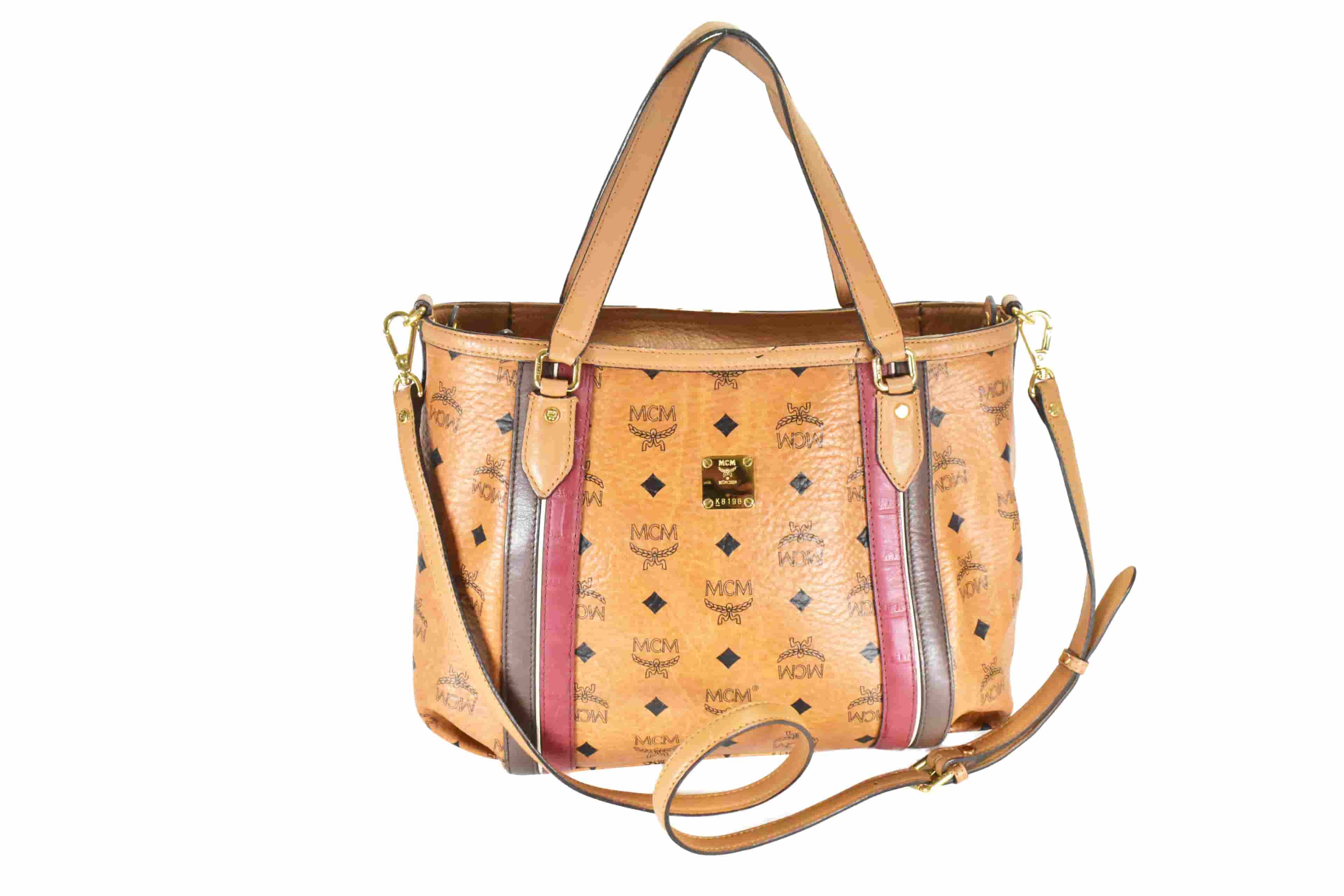 ✅MCM SCHULTERTASCHE LEDERTASCHE CROSSBODY COGNAC LEDER 4639