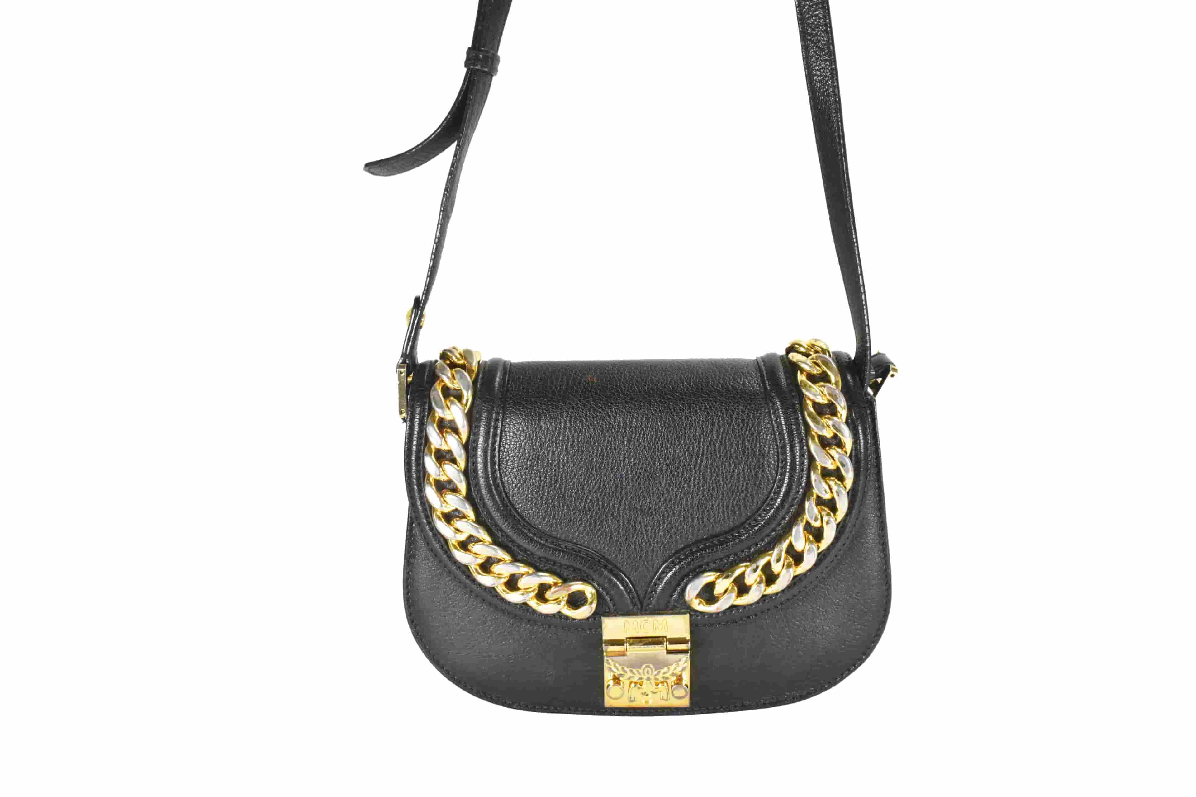 ✅MCM TASCHE SCHULTERTASCHE HANDTASCHE CROSSBODY SCHWARZ 4641