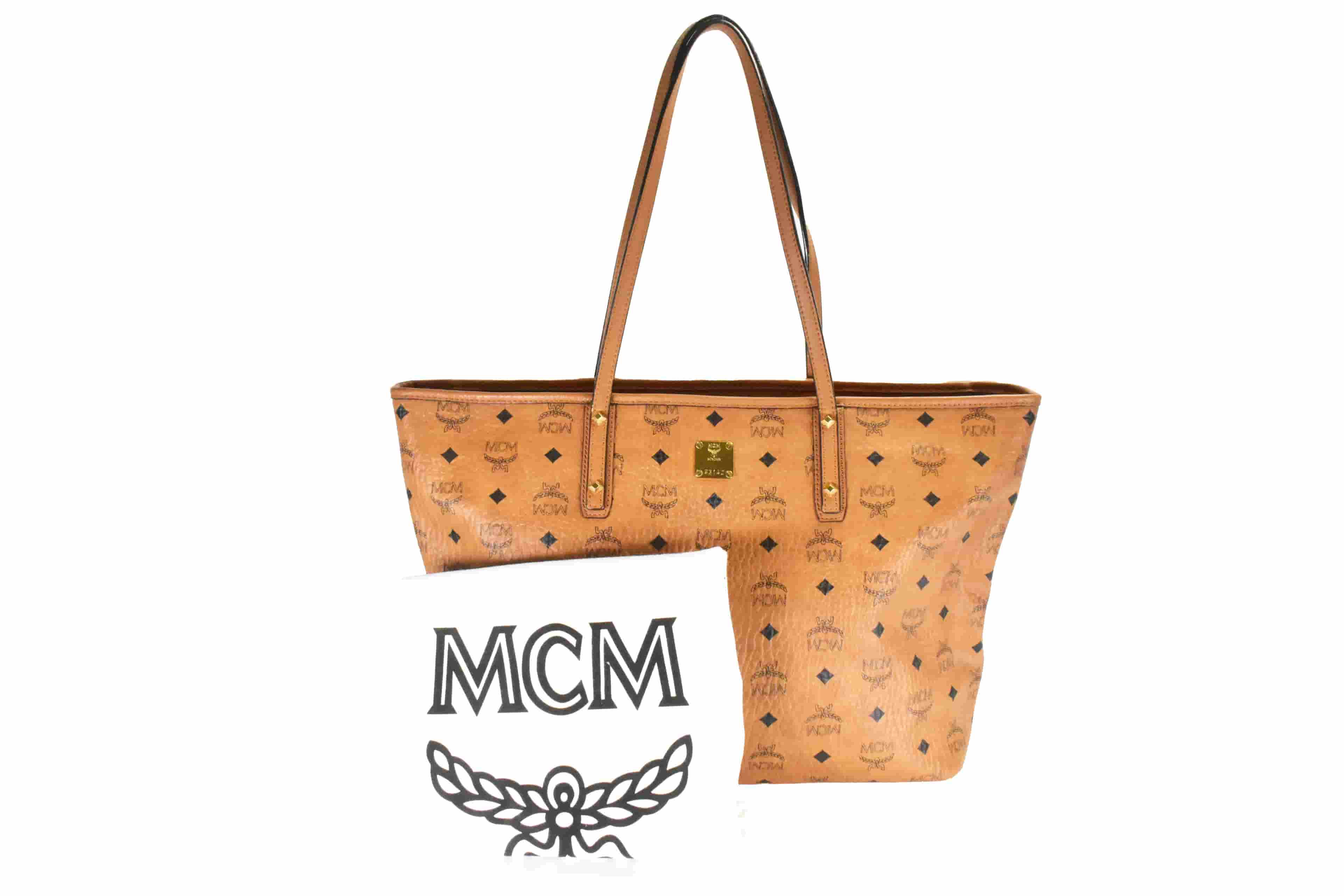 MCM SHOPPER SCHULTERTASCHE vintmarket.de COGNAC 4643