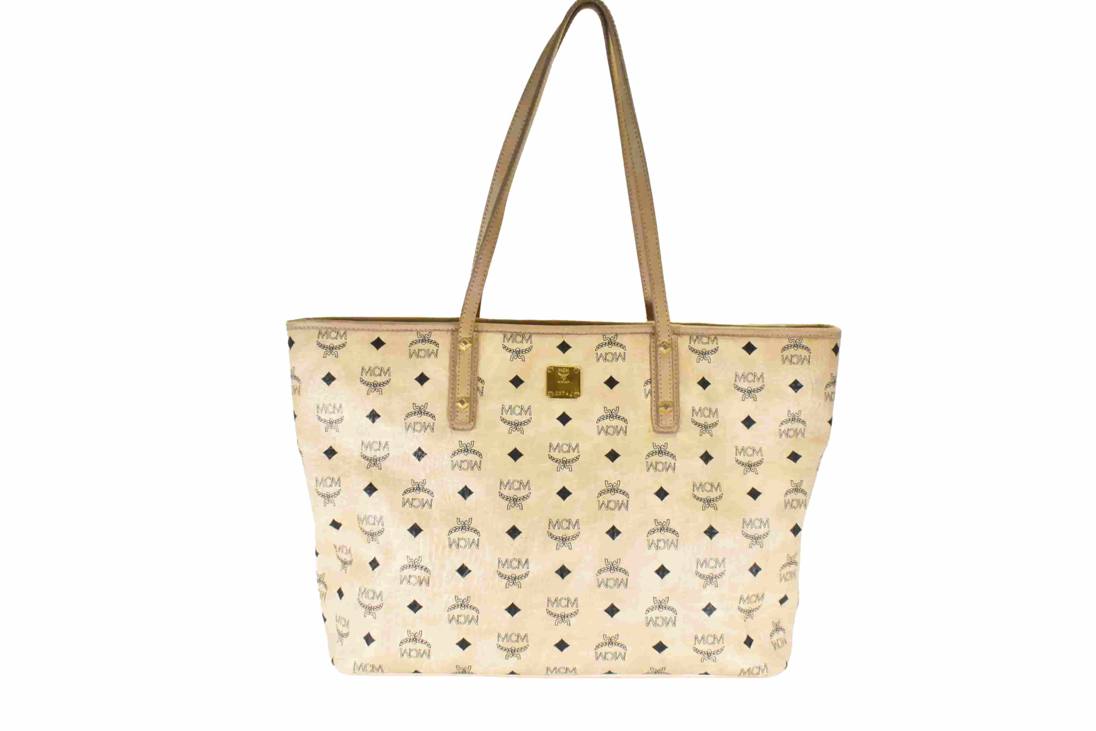 ✅MCM SCHULTERTASCHE vintmarket.de TASCHE SHOPPER BEIGE 4642