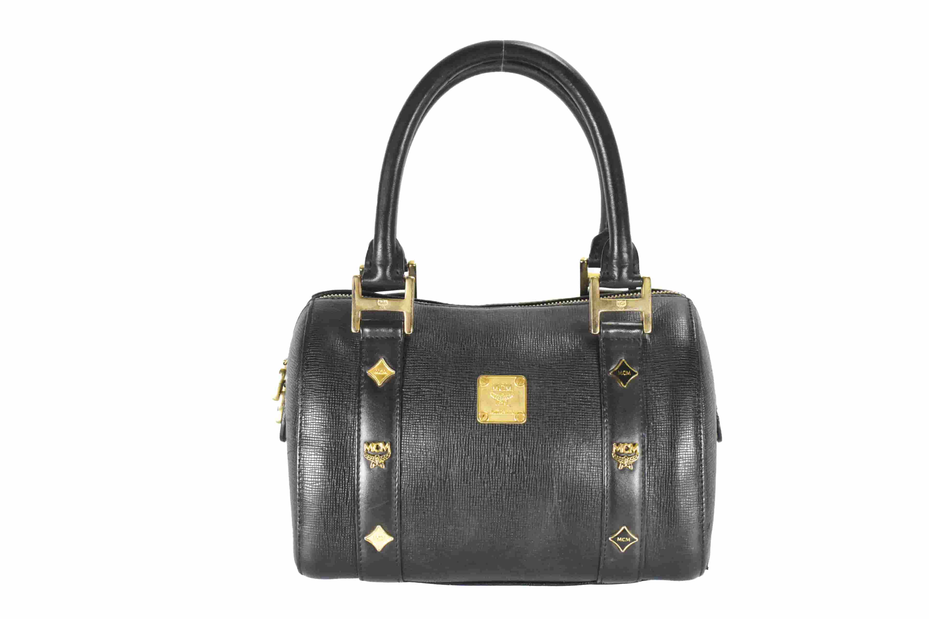 ✅MCM LEDERTASCHE vintmarket.de HANDTASCHE LEDER SCHWARZ 4646