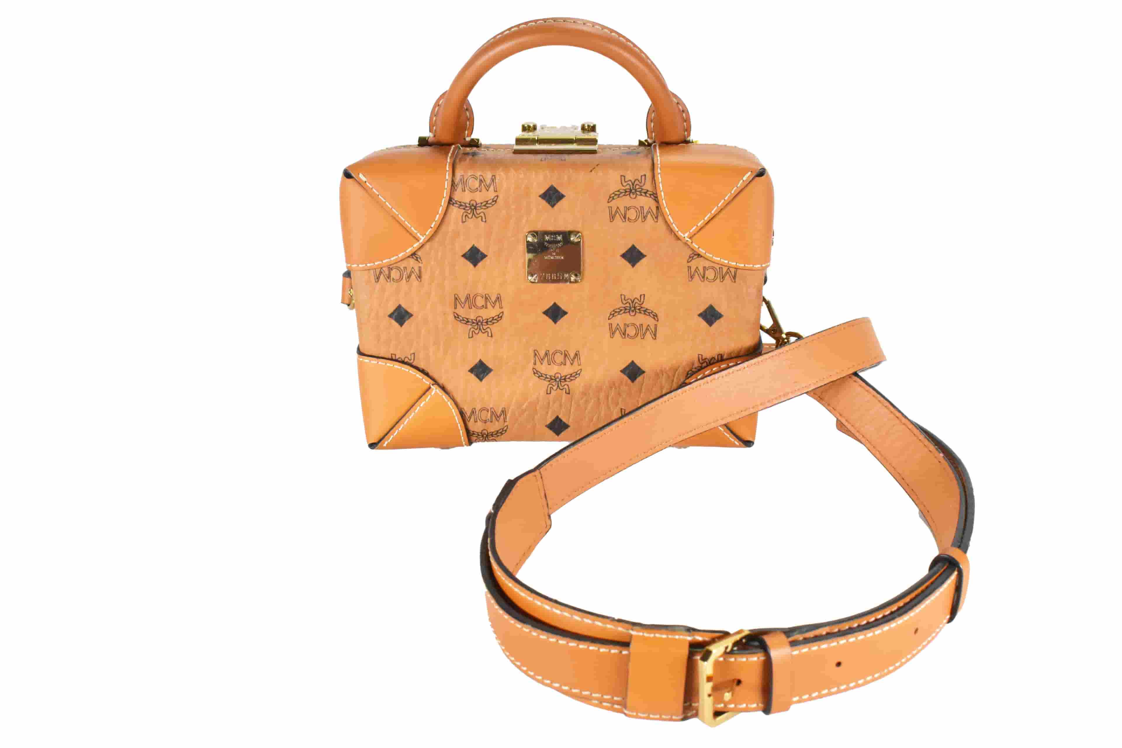 ✅MCM CROSSBODY KLEIN vintmarket.de KOFFER COGNAC 4651