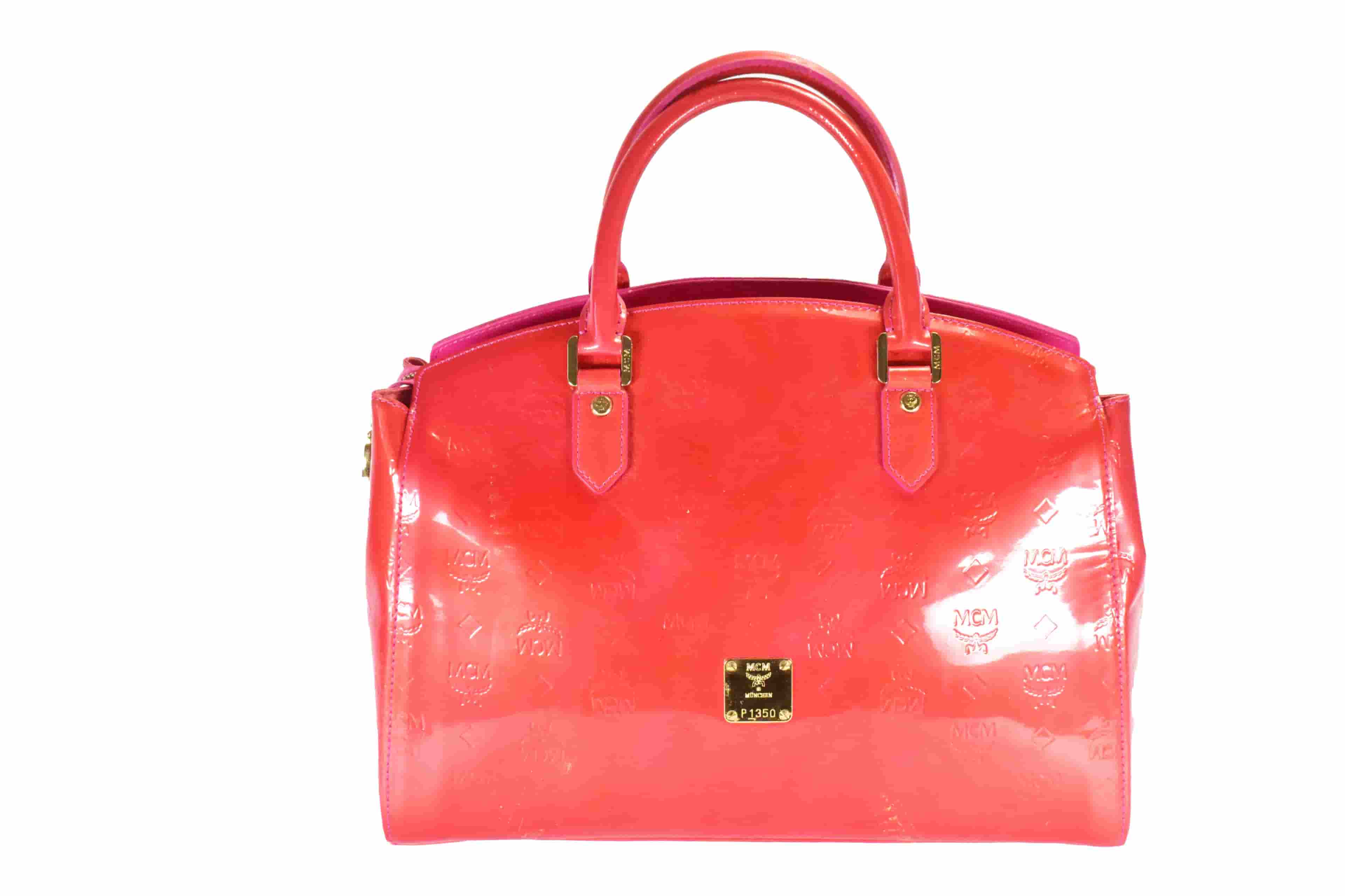 ✅MCM TASCHE vintmarket.de HANDTASCHE BOWLING LEDER ROT 4652