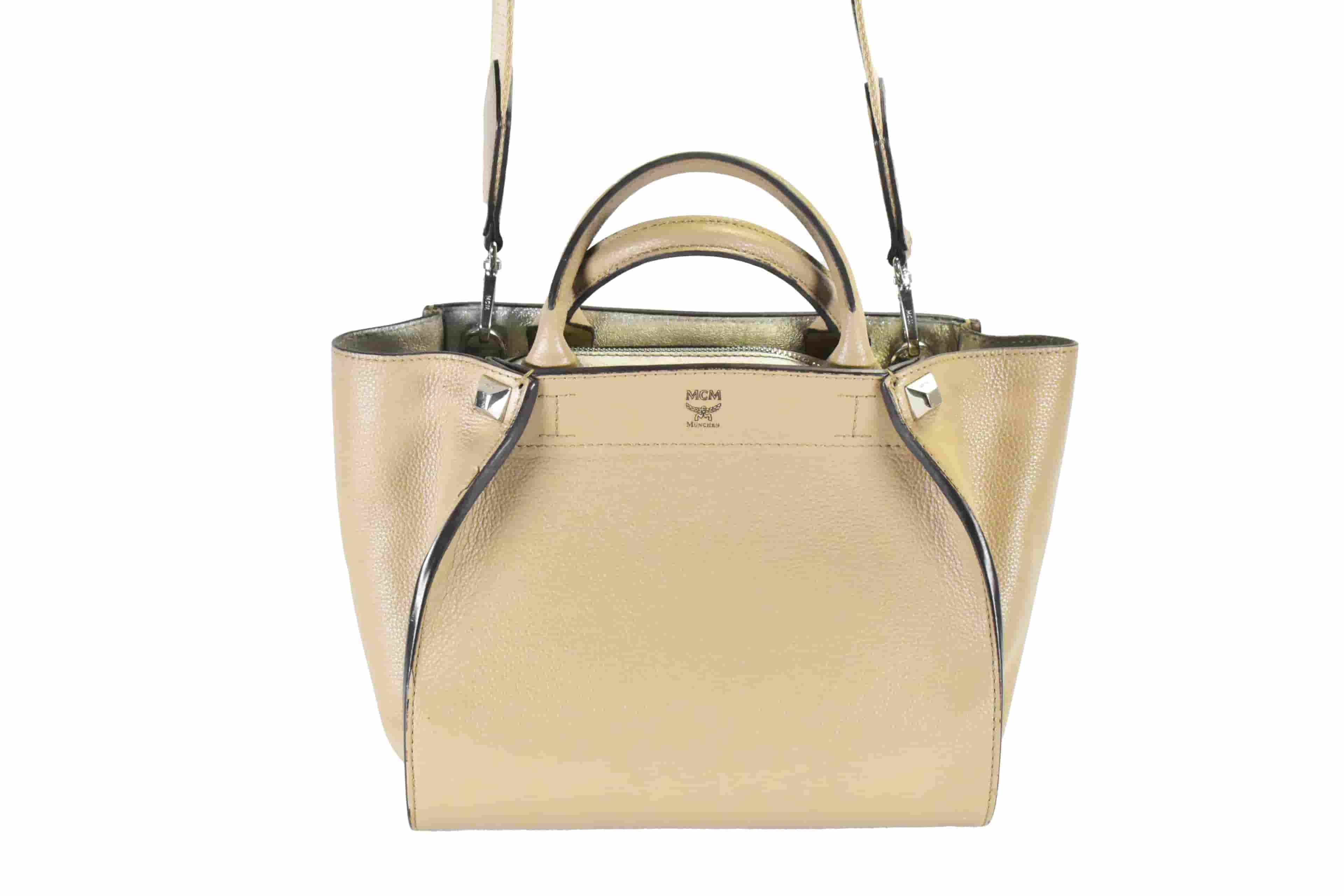 MCM SCHULTERTASCHE vintmarket.de HANDTASCHE BEIGE 4738