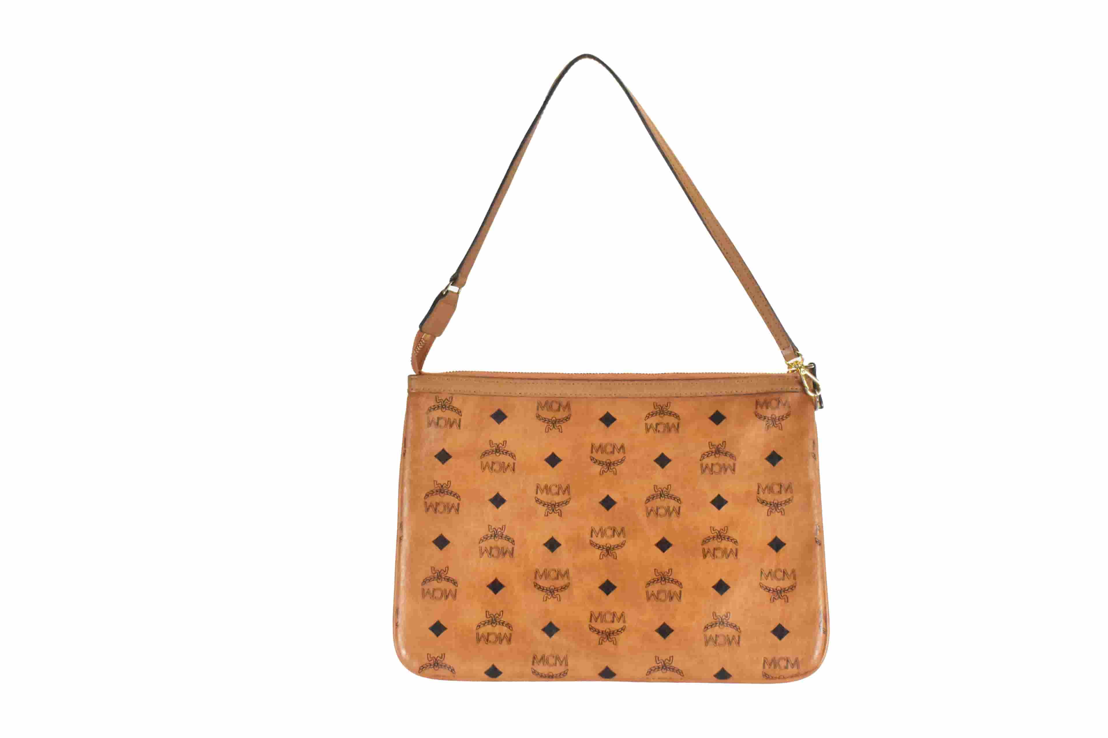 MCM SCHULTERTASCHE LIZ vintmarket.de POCHETTE COGNAC 4744