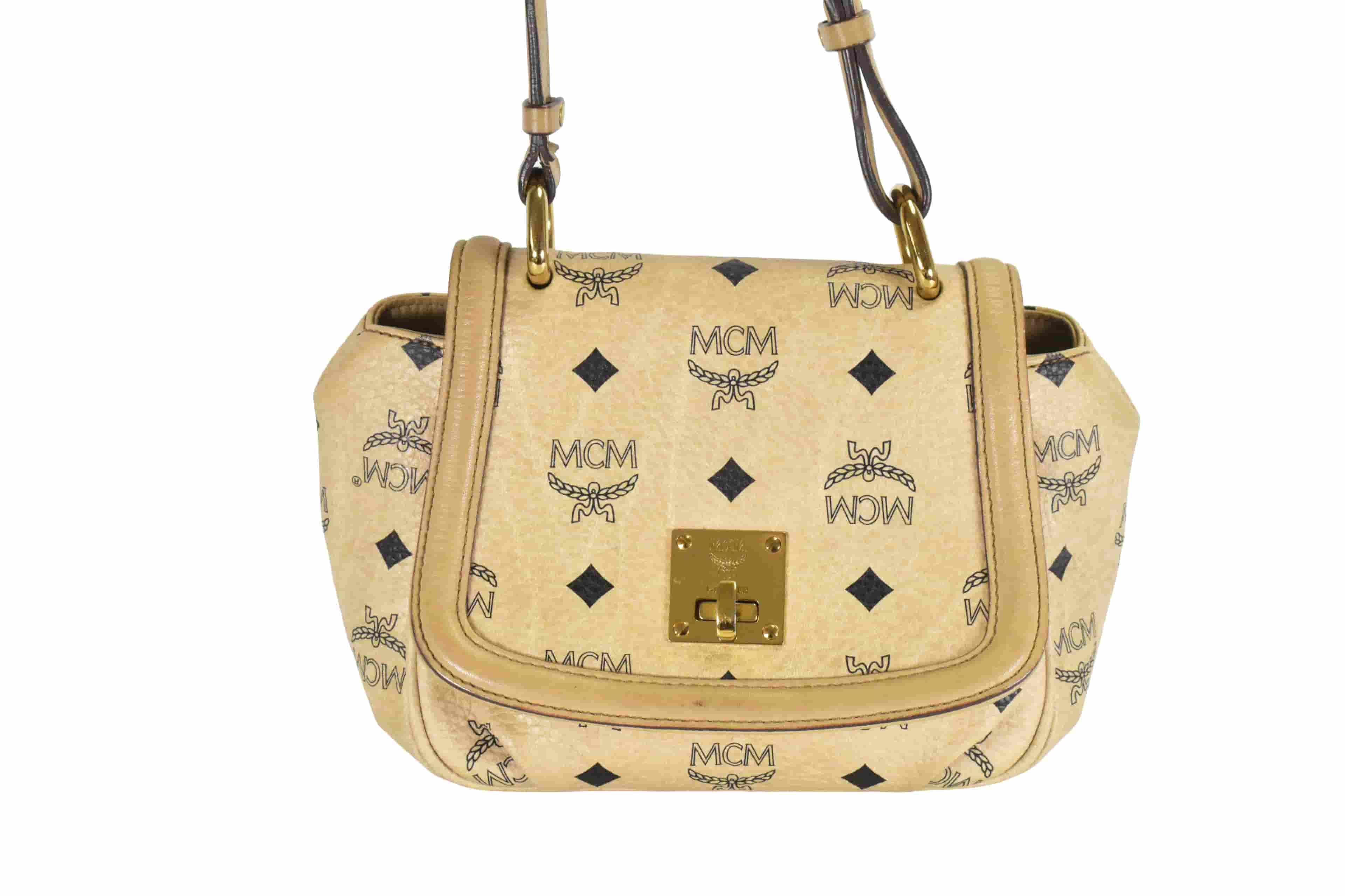 MCM SCHULTERTASCHE vintmarket.de UMHÄNGETASCHE BEIGE 4784