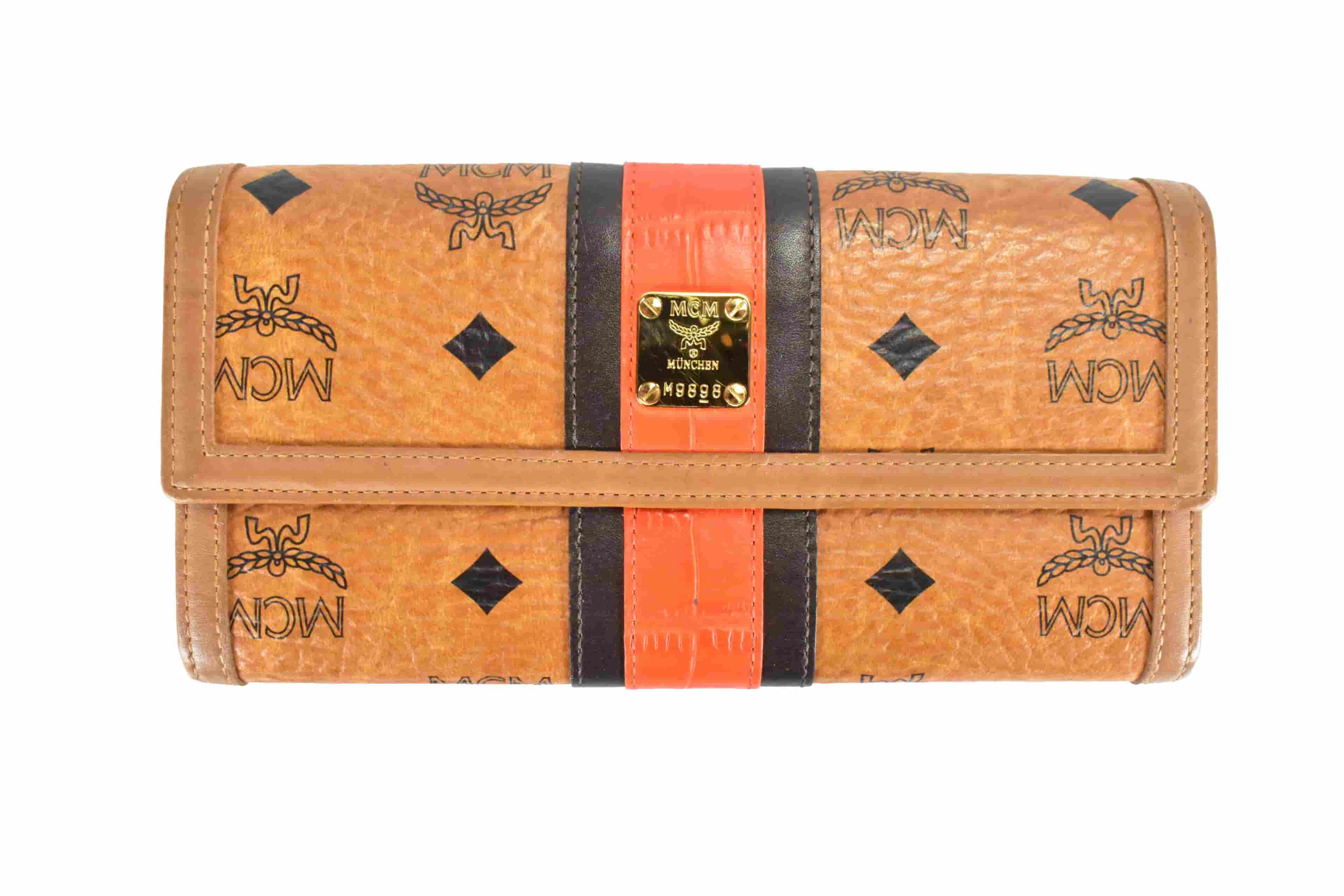 MCM vintmarket.de GELDBEUTEL PORTMONEE GELDBÖRSE COGNAC ROT 4787