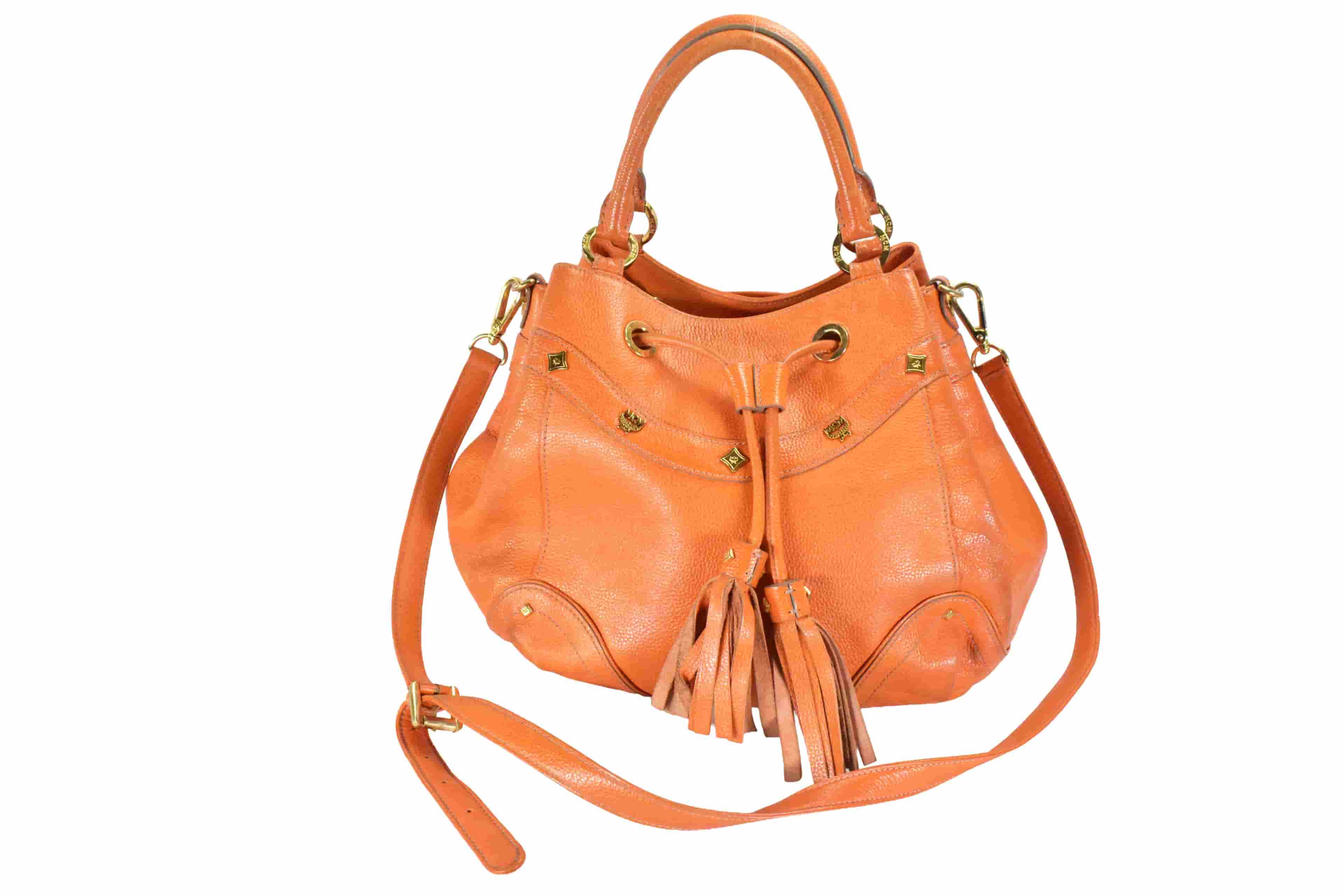 ✅MCM AKTENTASCHE vintmarketde CROSSBODY LEDERTASCHE ORANGE 4822