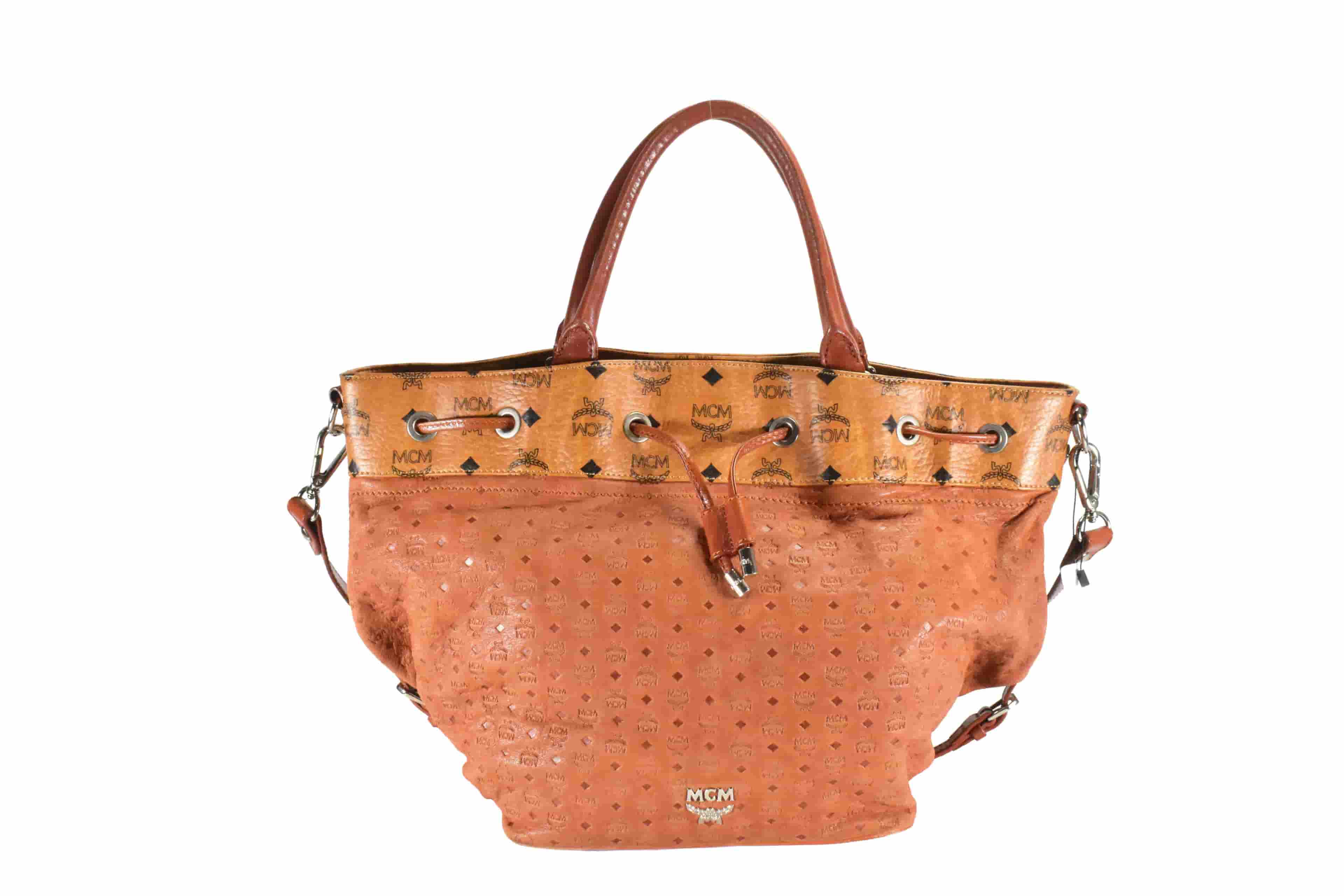 MCM SCHULTERTASCHE vintmarket.de BEUTELTASCHE TASCHE COGNAC 1595