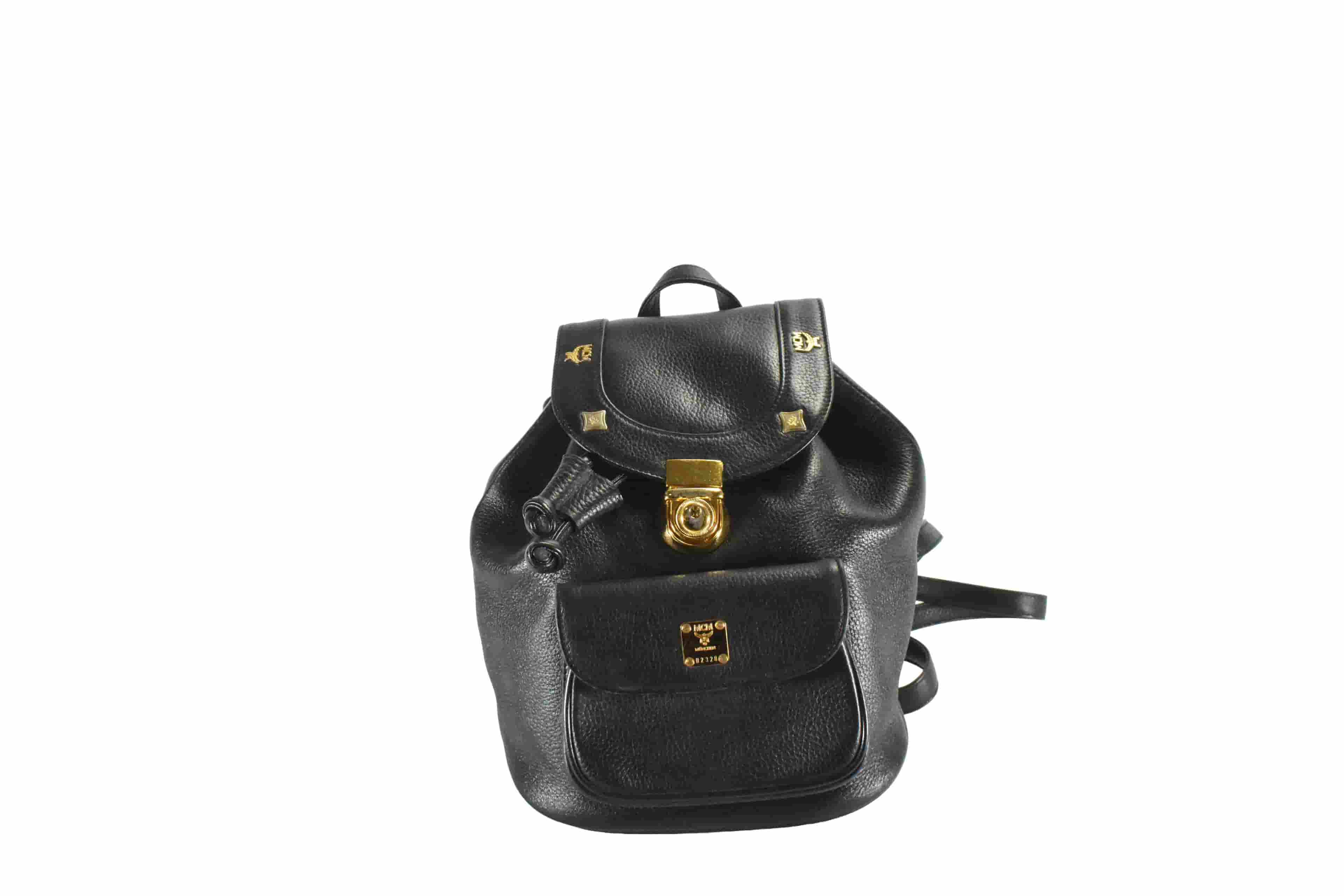 MCM RUCKSACK vintmarket.de TASCHE LEDERRUCKSACK SCHWARZ 1574