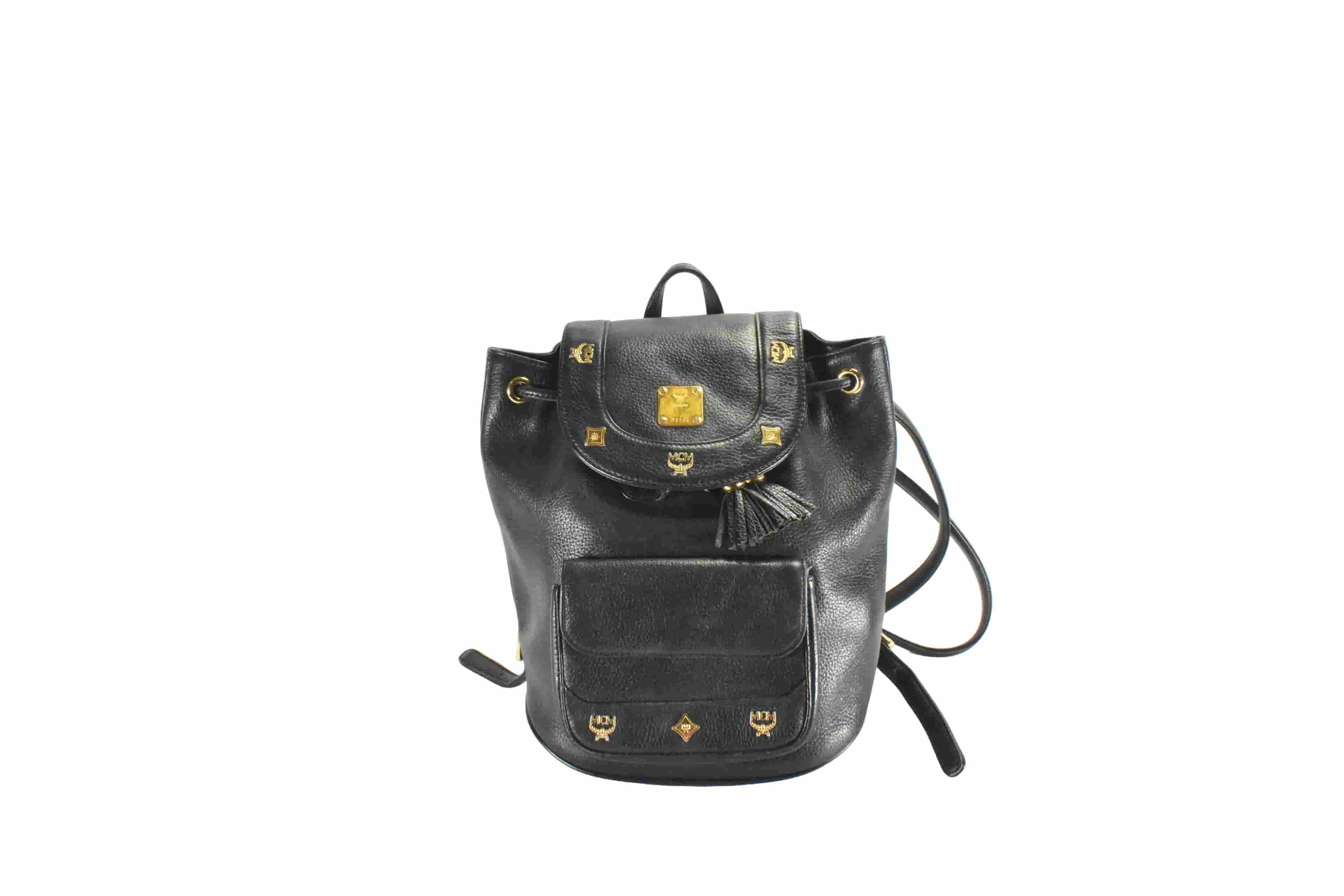 ✅MCM RUCKSACK vintmarket.de TASCHE LEDERRUCKSACK SCHWARZ 1965