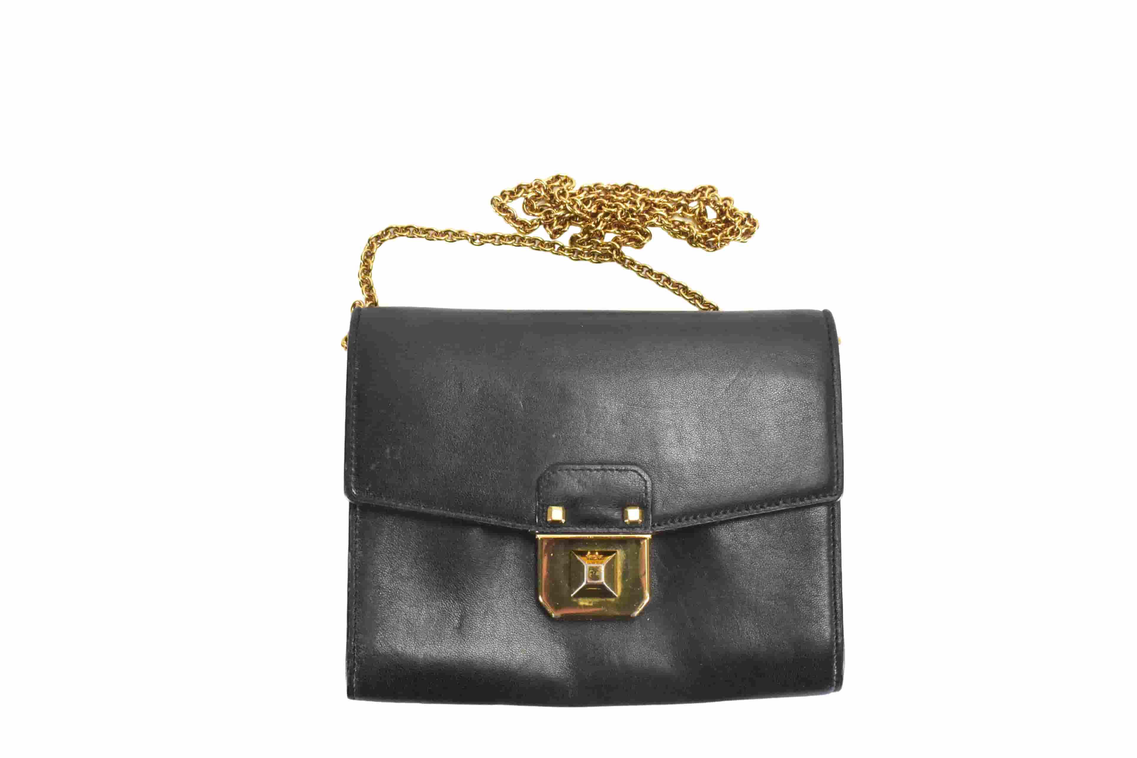 MCM LEDERTASCHE vintmarket.de CLUTCH CROSSBODY SCHWARZ 1128