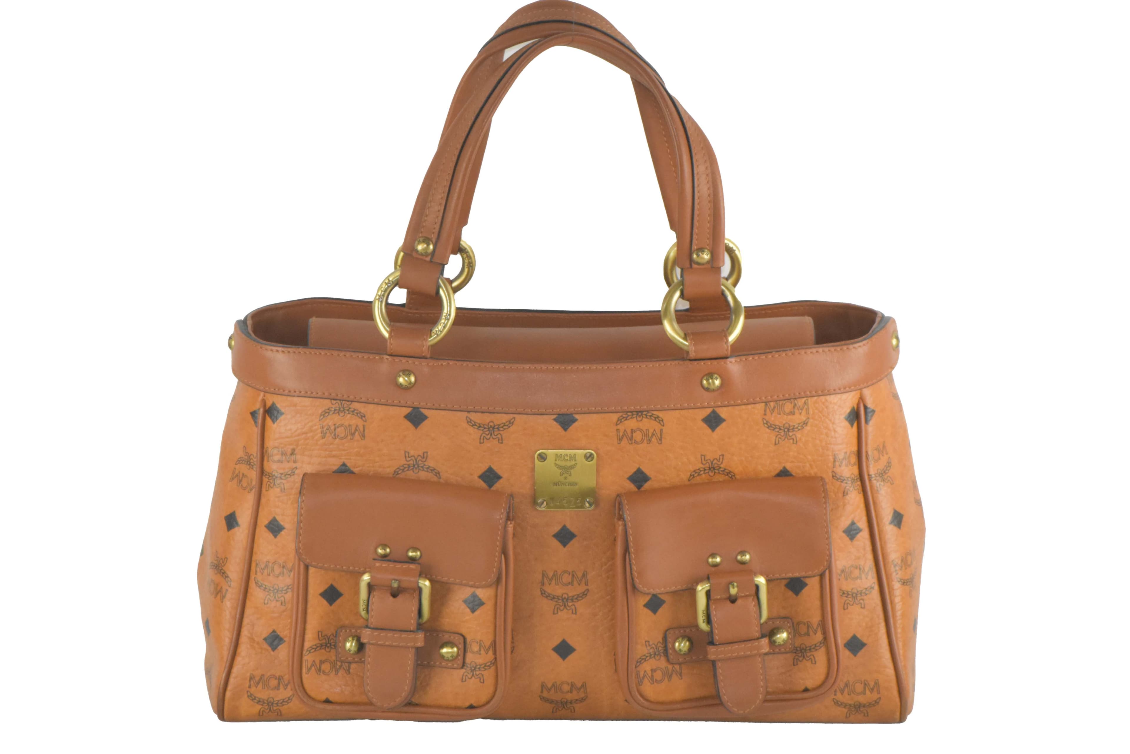 ✅MCM HANDTASCHE LEDERTASCHE SCHULTERTASCHE LEDER COGNAC 2359