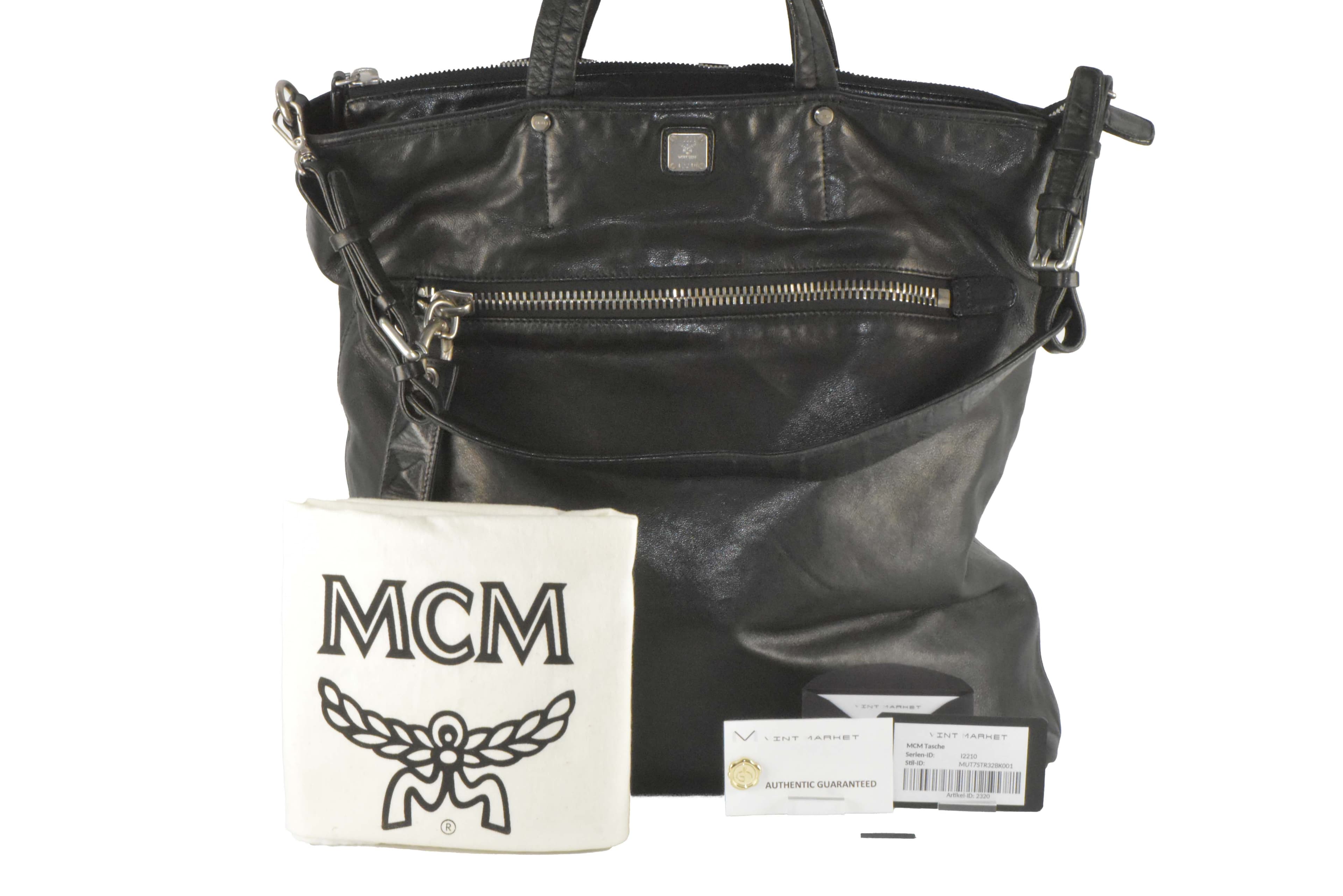 ✅MCM TASCHE WICKELTASCHE REISETASCHE AKTENTASCHE SCHWARZ XL 2320