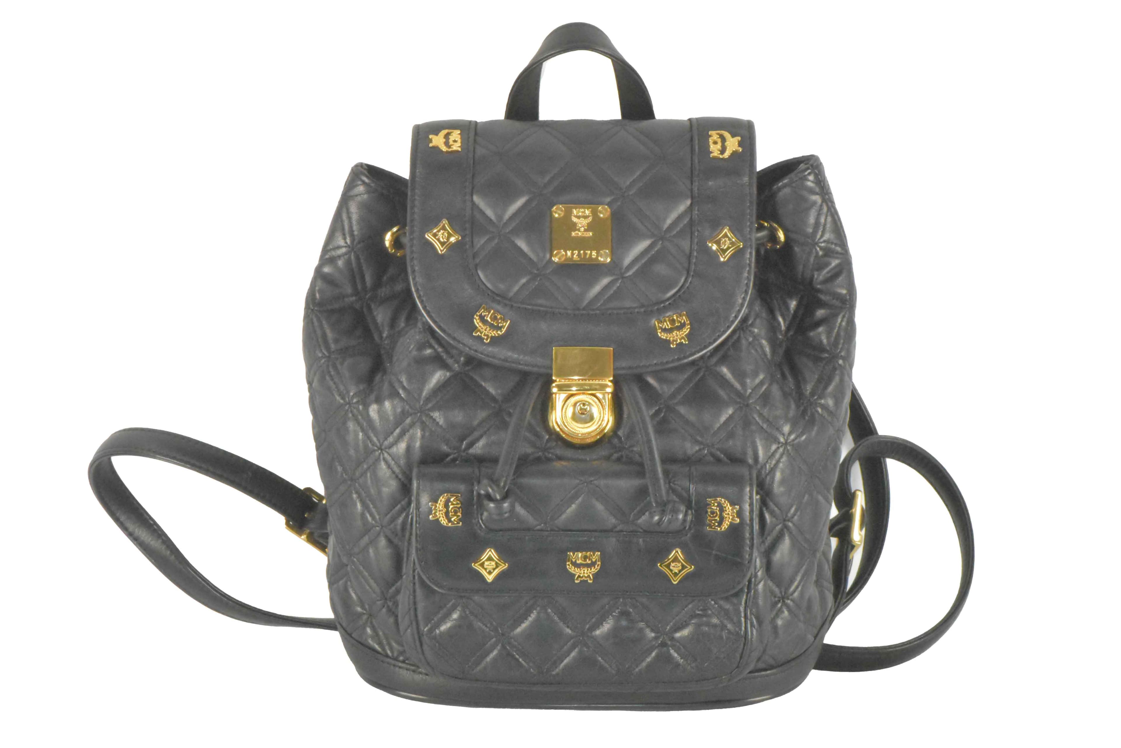 ✅MCM RUCKSACK TASCHE LEDERTASCHE LEDERRUCKSACK LEDER SCHWARZ 2391