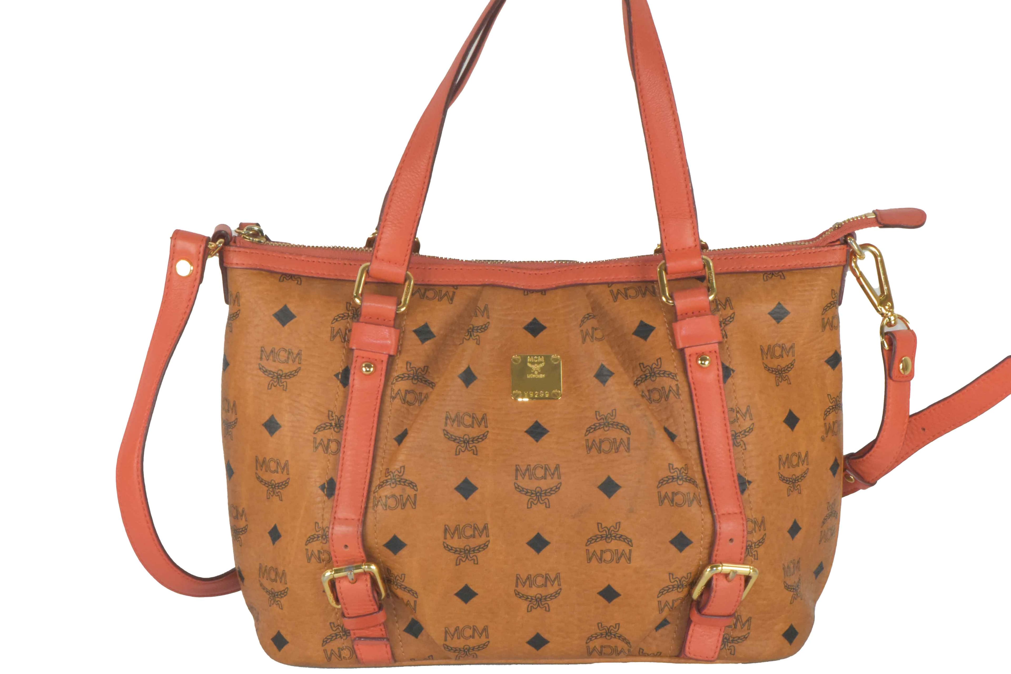 ✅MCM SCHULTERTASCHE HANDTASCHE LEDERTASCHE CROSSBODY COGNAC 2392