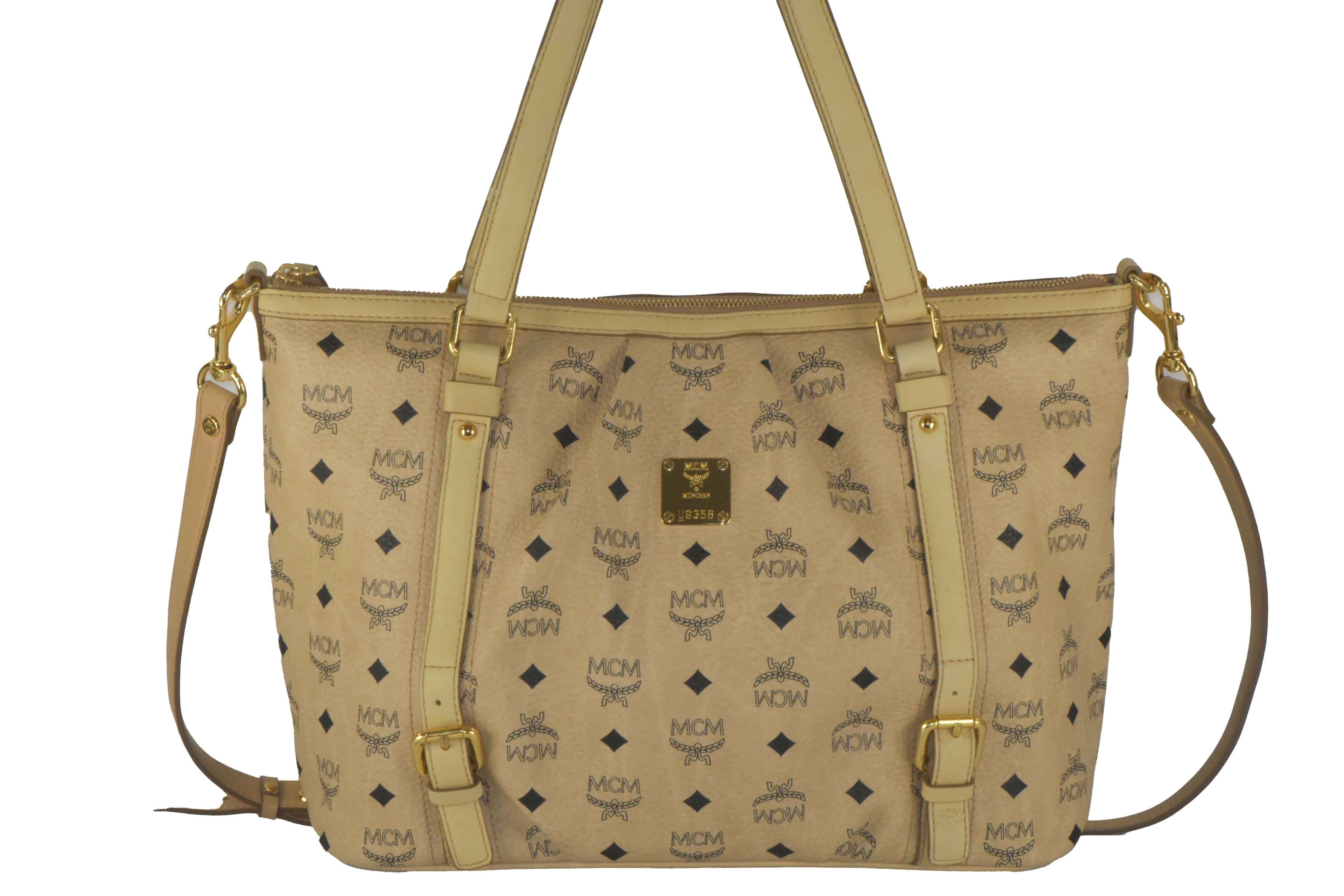 ✅MCM SCHULTERTASCHE HANDTASCHE LEDERTASCHE CROSSBODY BEIGE 2402