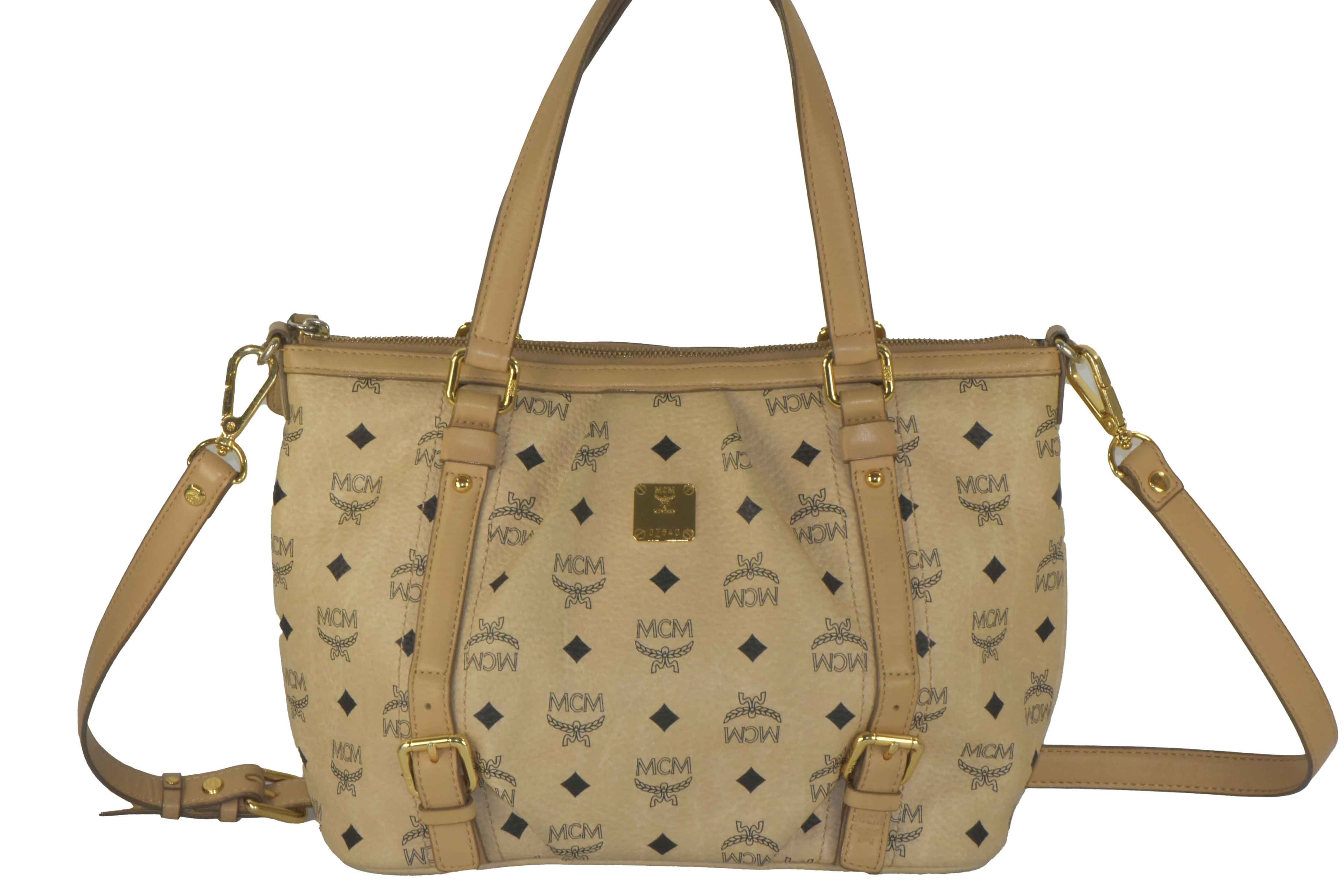 ✅MCM SCHULTERTASCHE HANDTASCHE LEDERTASCHE CROSSBODY BEIGE 2405