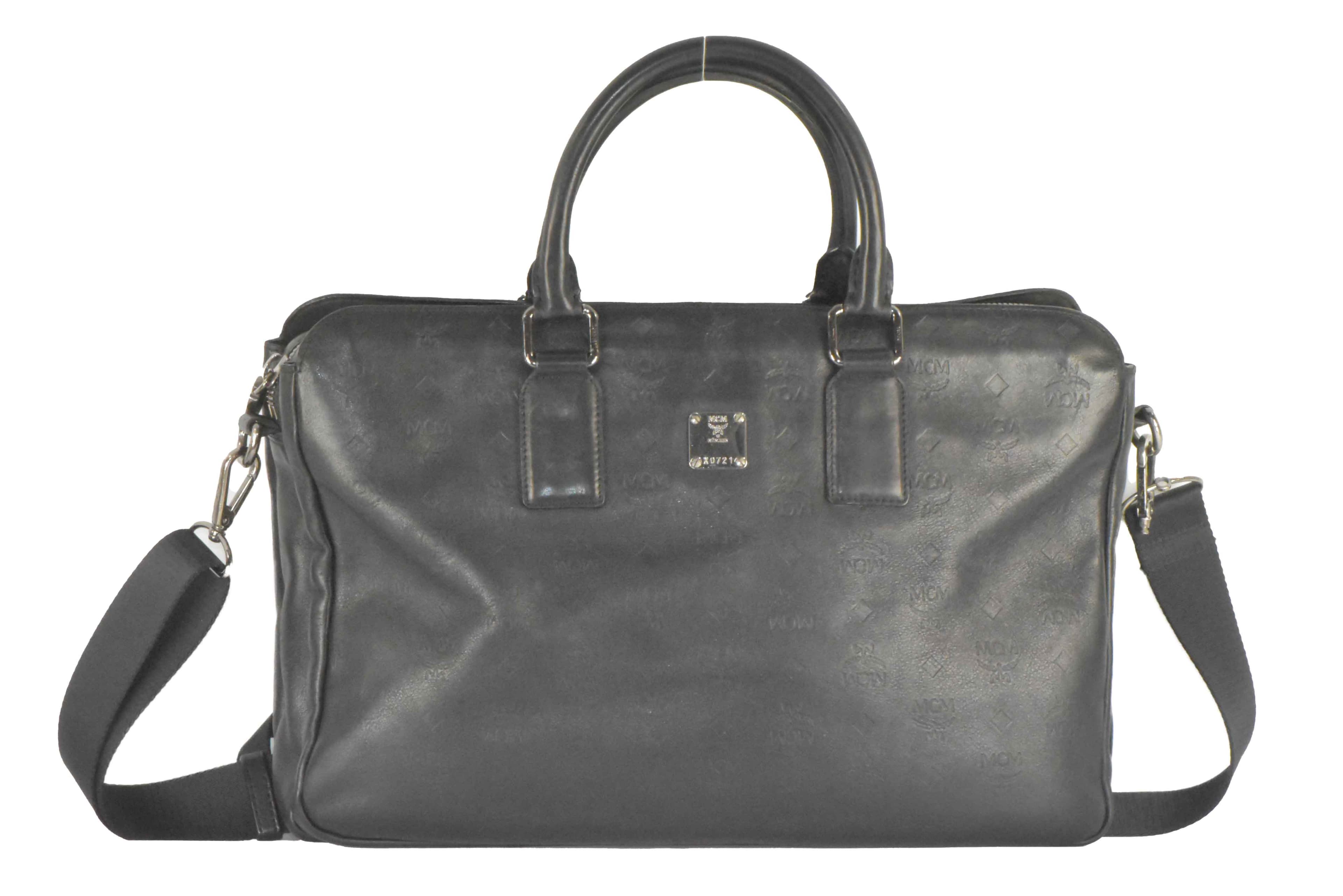 ✅MCM TASCHE AKTENTASCHE LEDERTASCHE SCHULTERTASCHE SCHWARZ 2439